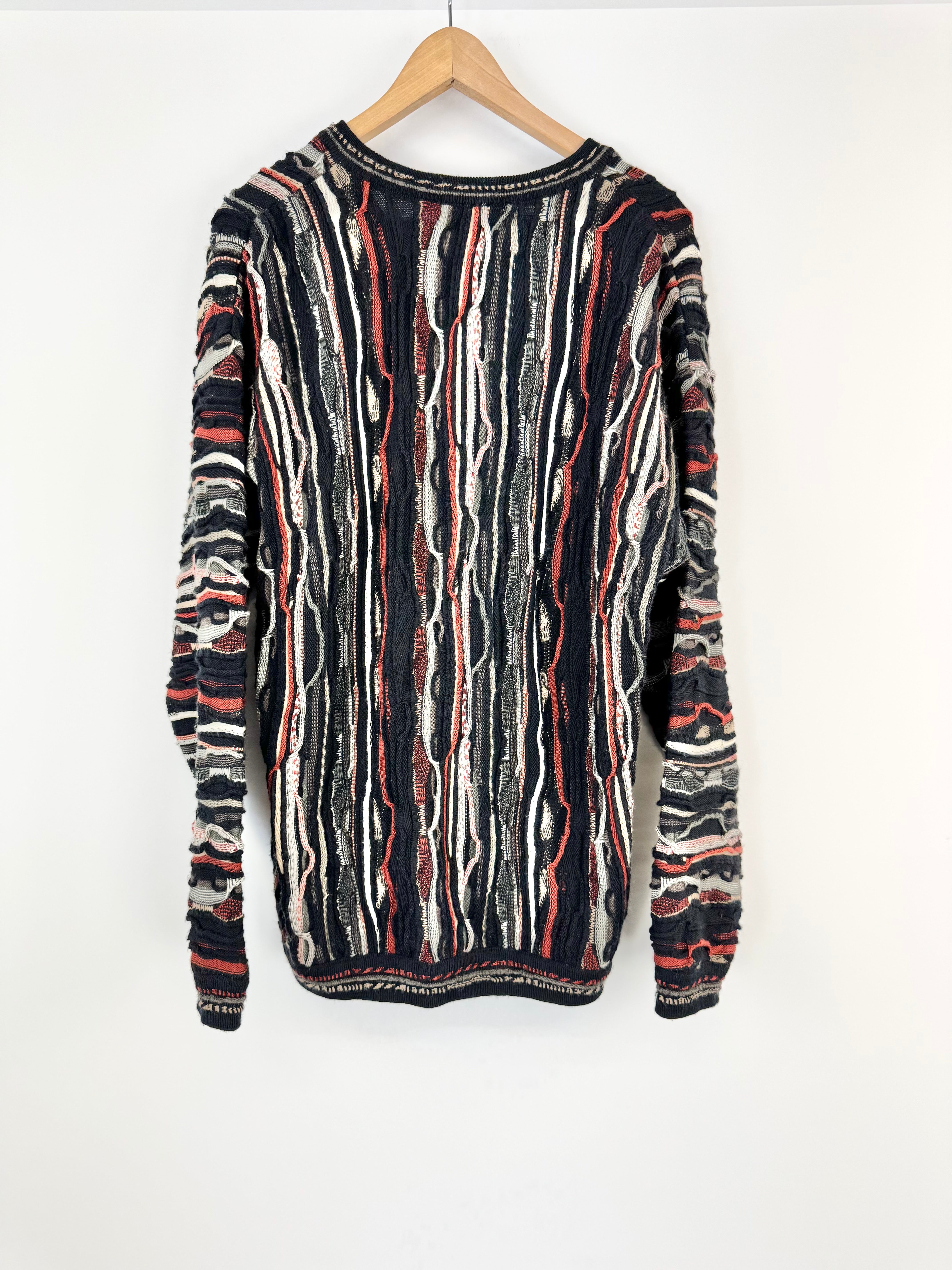 Purely Australian Earthen Tone Merino Wool 3D Texture Sweater - XL