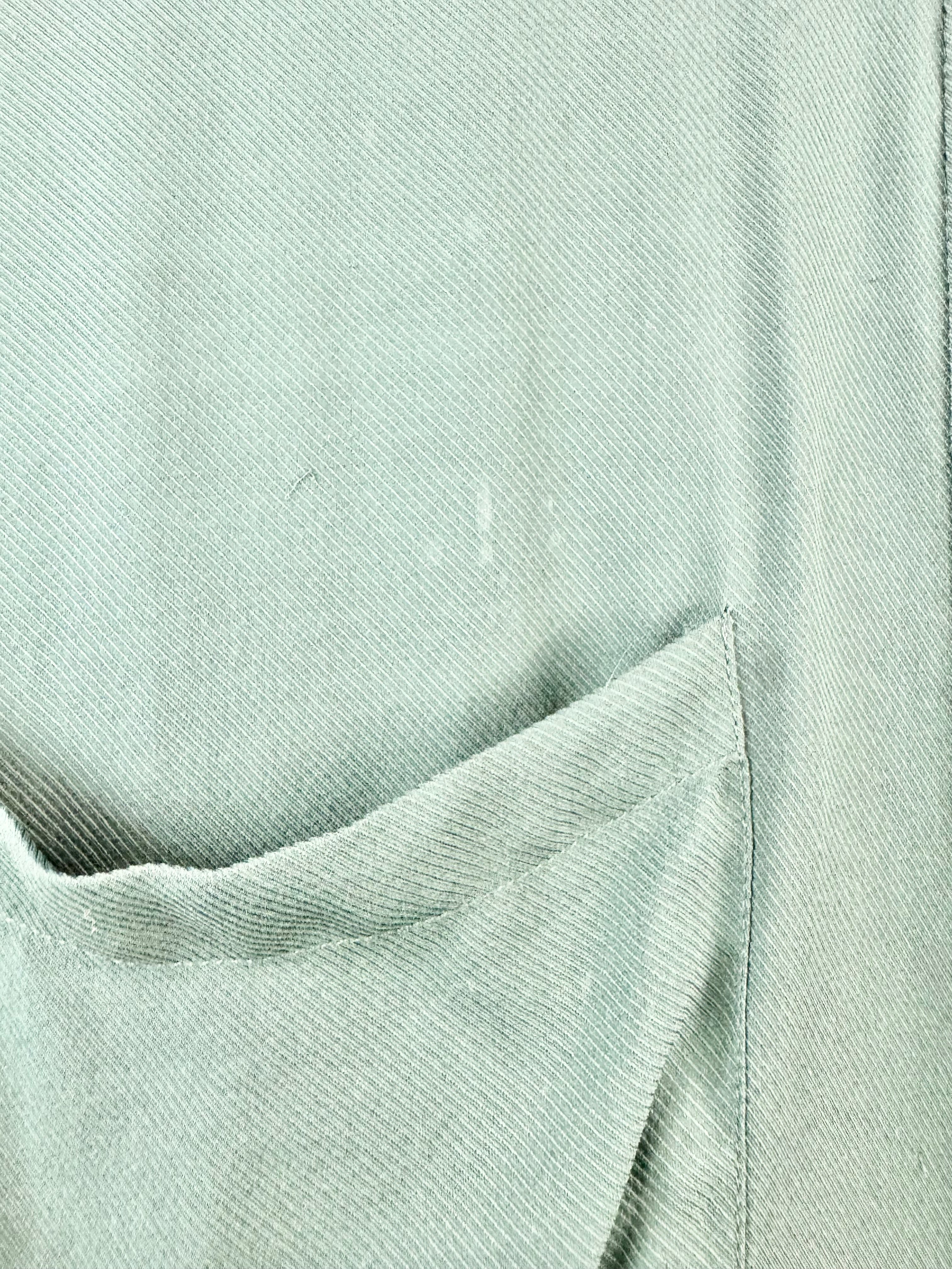 Husk Green Silk Long Sleeve Blouse - AU12