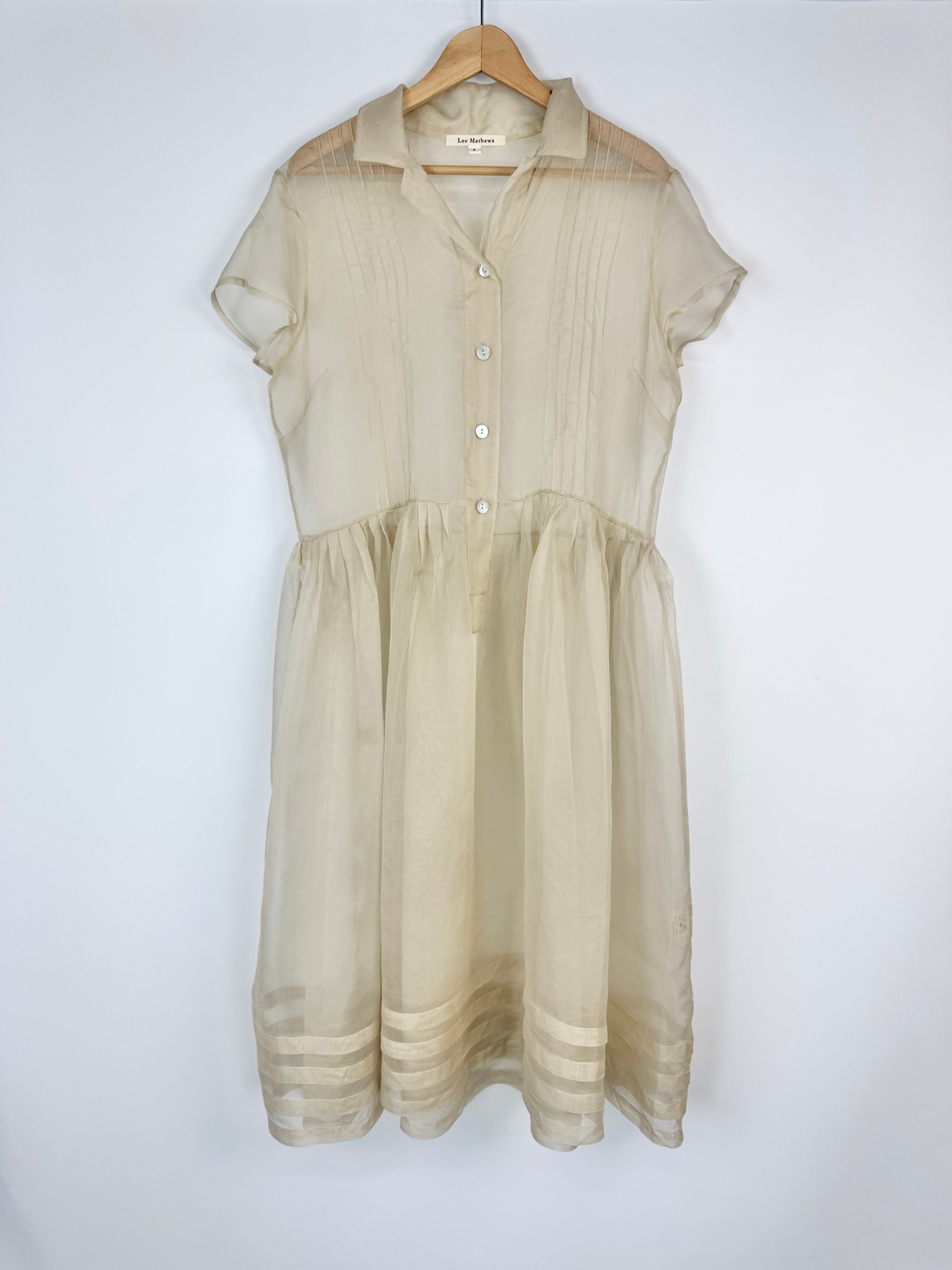 Lee Matthews Sheer Silk Organza Dress - AU12/14