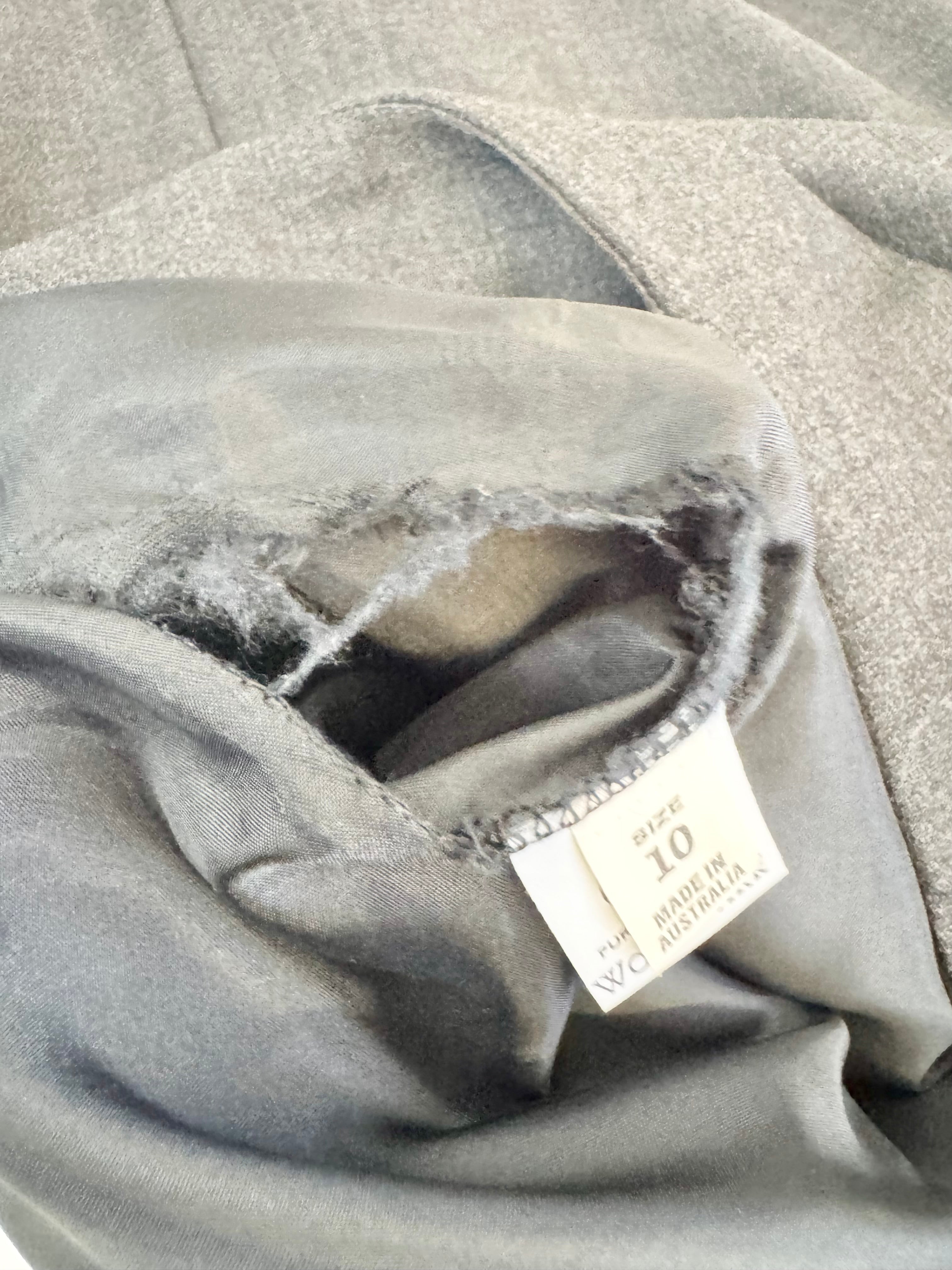 Carla Zampatti Ash Grey Wool Skirt & Blazer - AU10