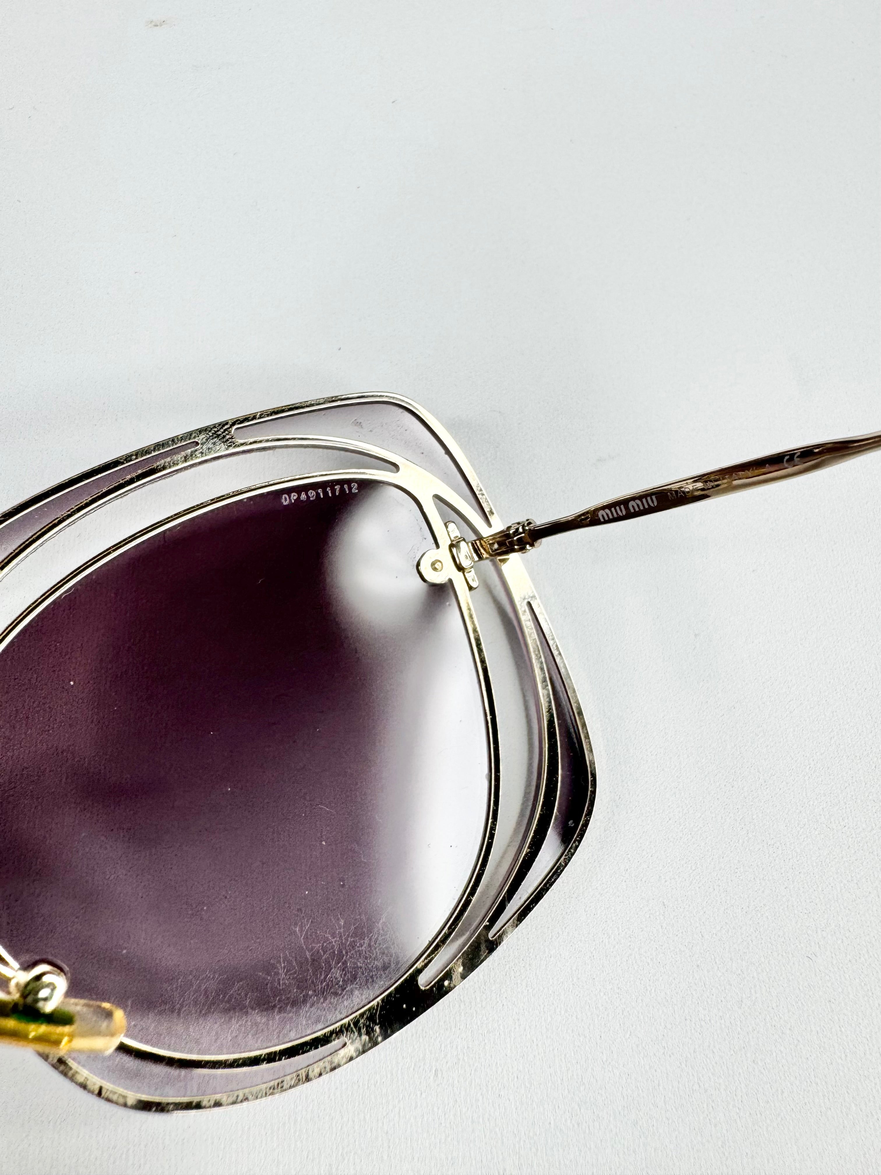 Miu Miu Lavender Tinted 'Scenique Evolution' Cut Out Sunglasses