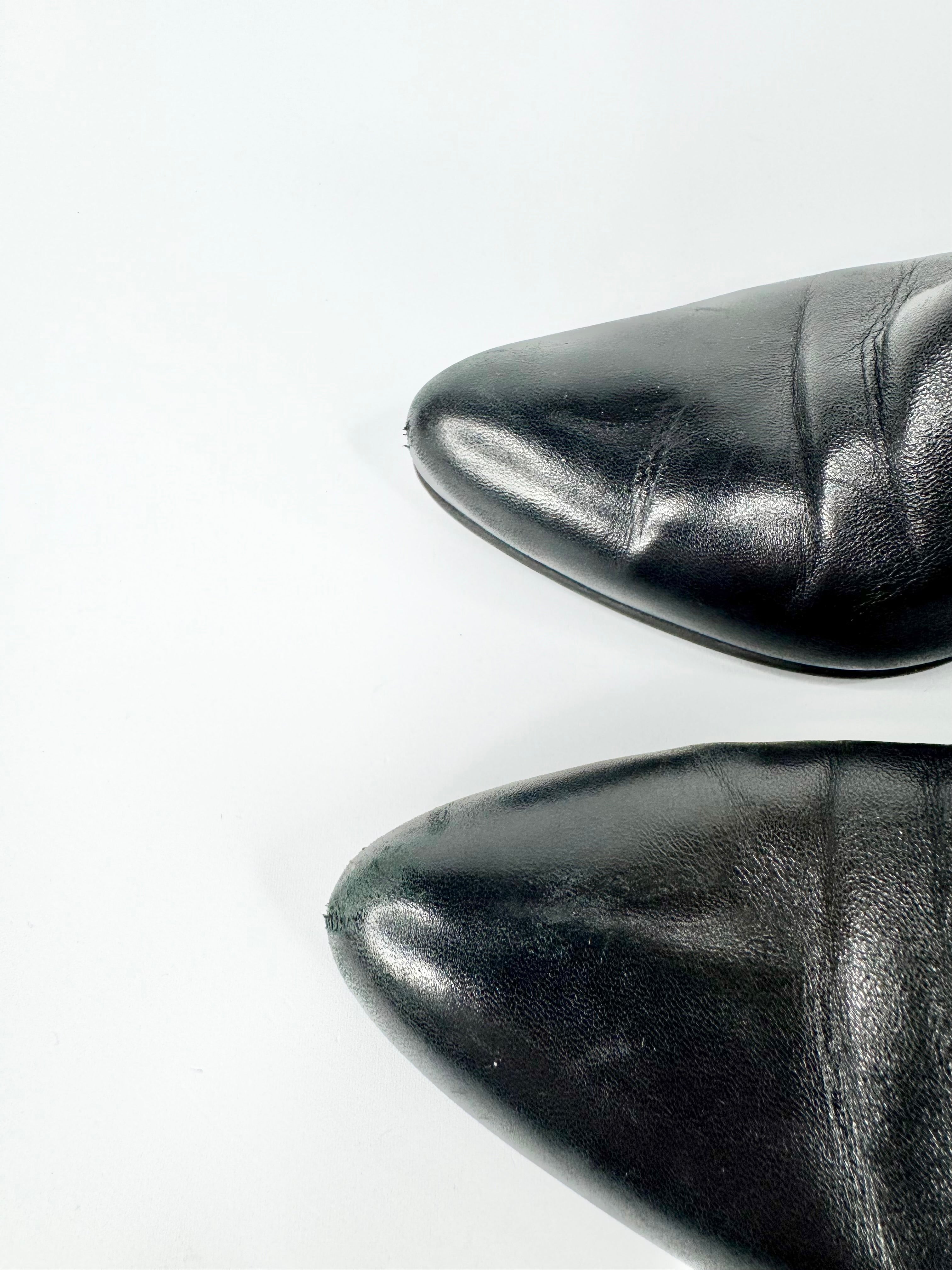 Prada Black Smooth Leather Zippered Ankle Boots - EU40