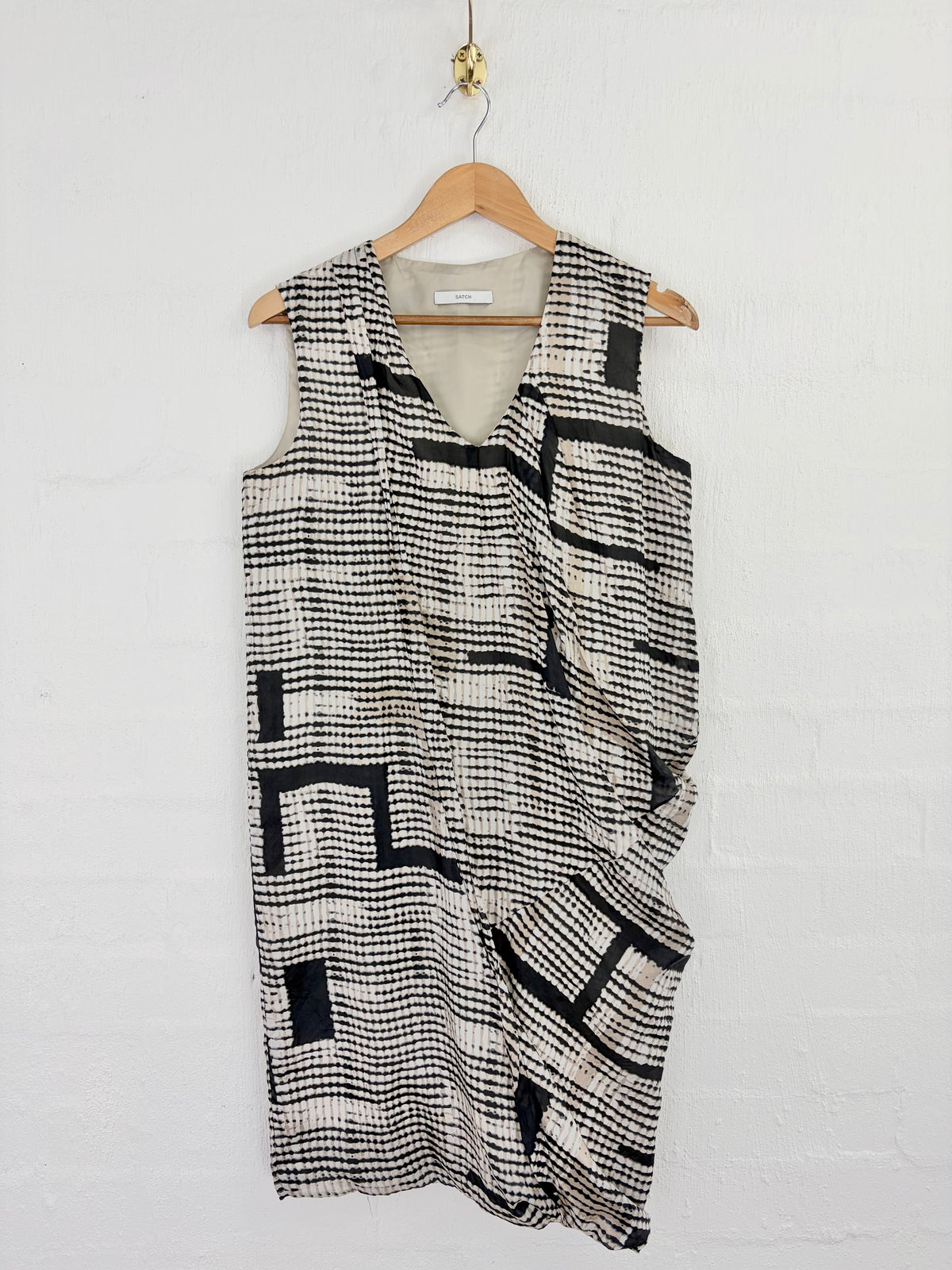 Satch Abstract Geoemetric Patterned Silk Dress - AU8/10