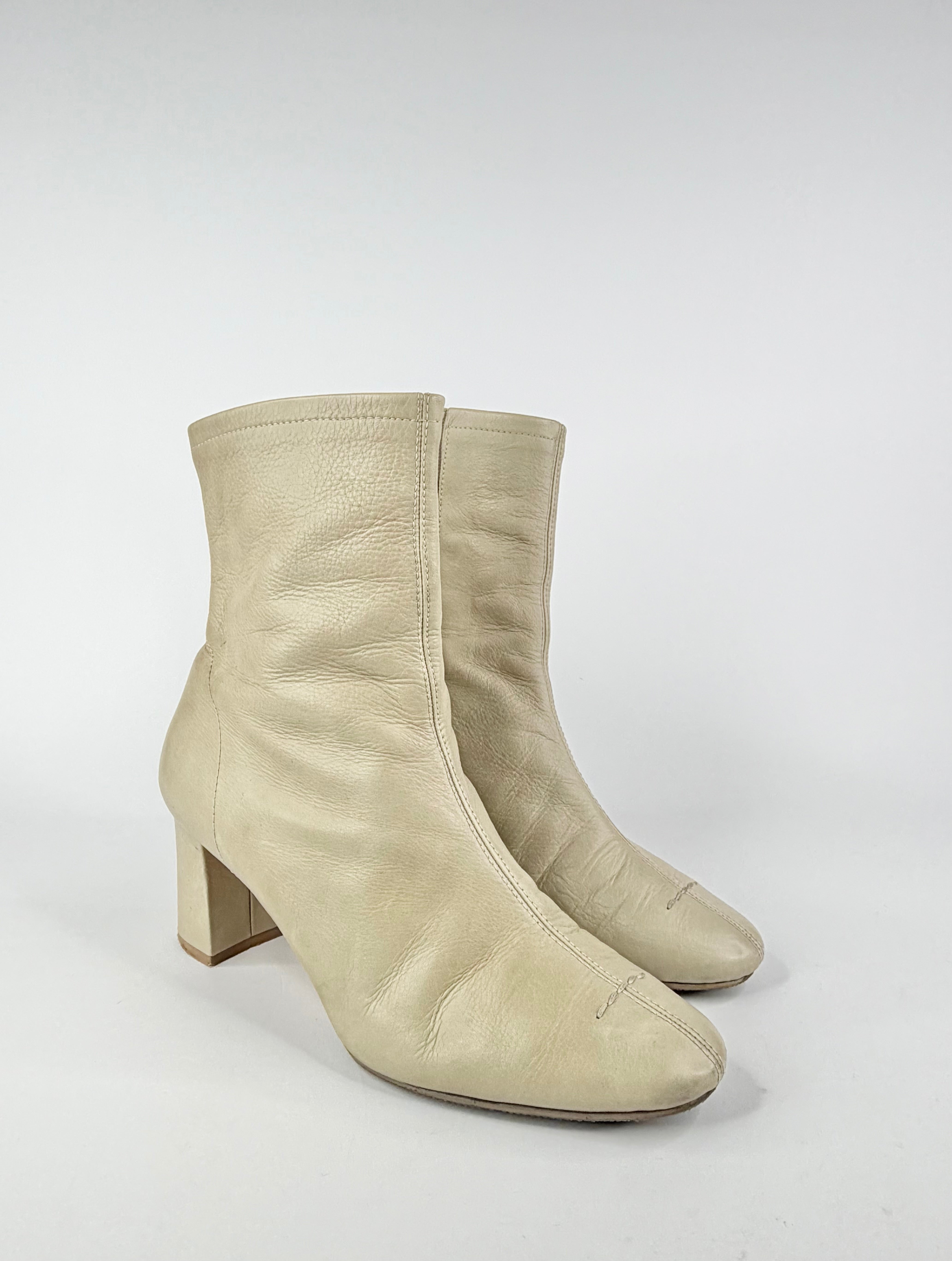Sakias Cement Leather Ankle Boots - EU36