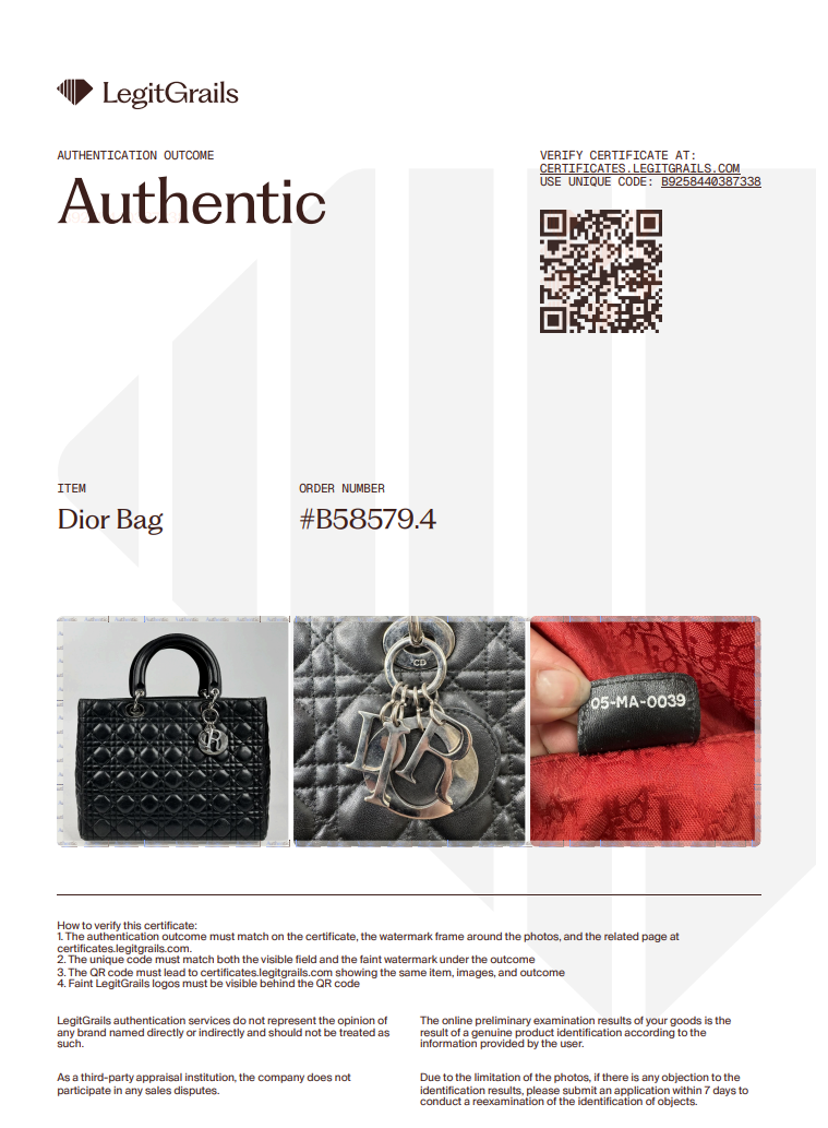 Christian Dior Black 'Lady' Handbag