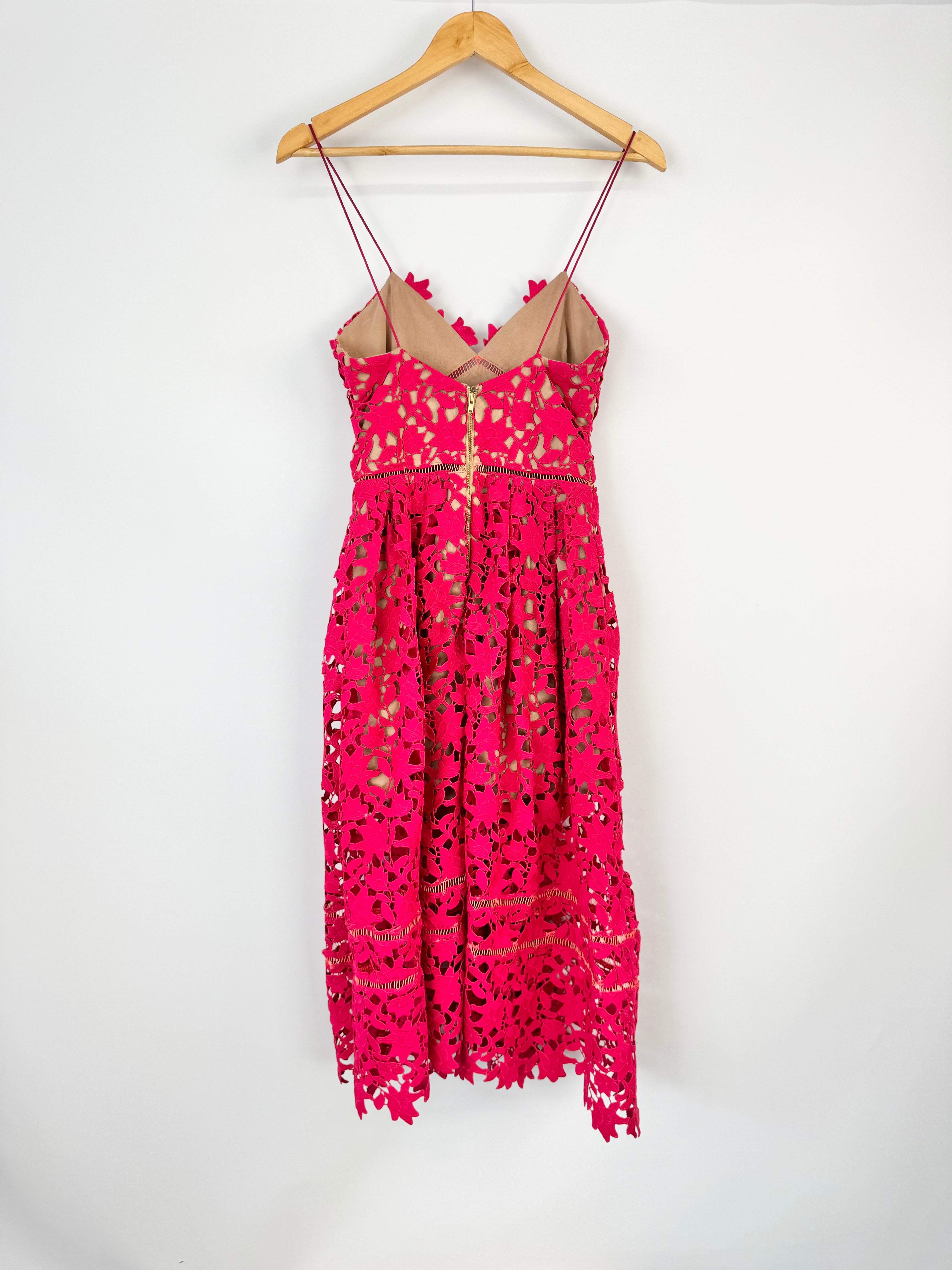 Self Portrait 'Azalea' Pink Midi Dress - AU10