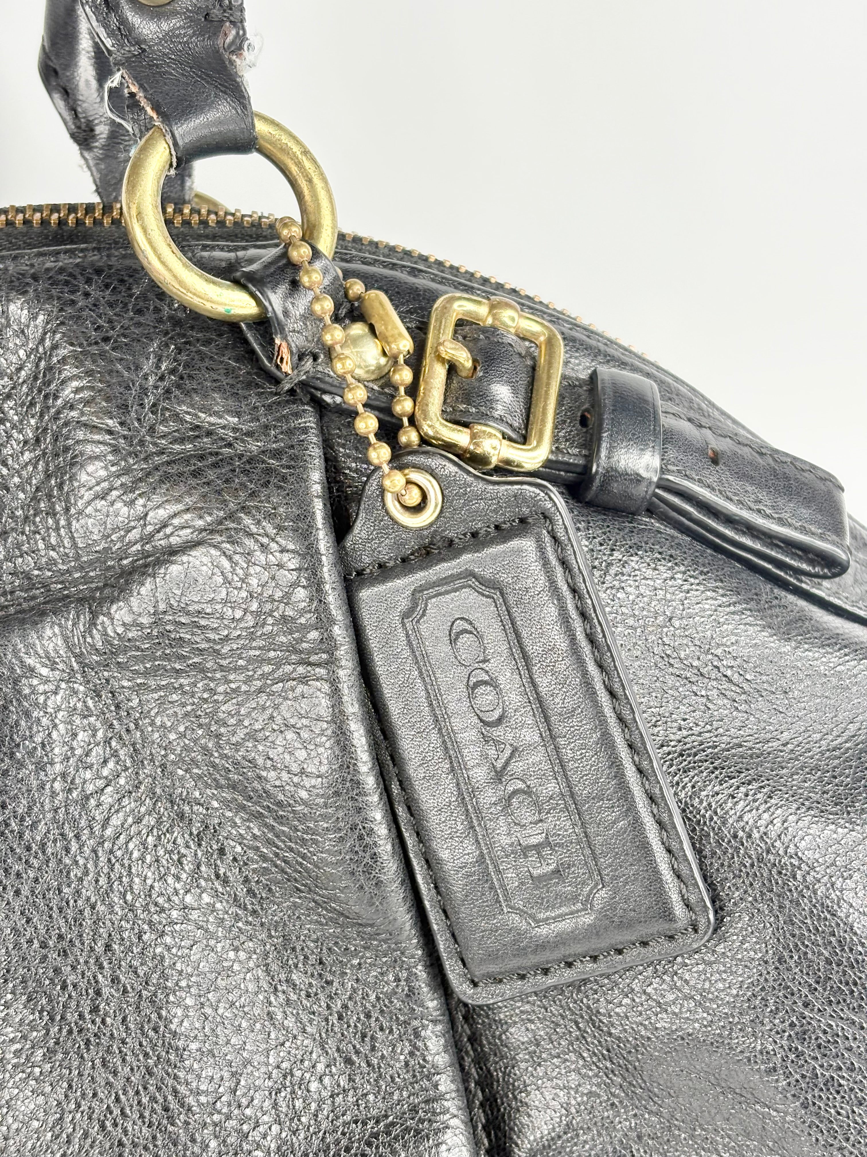 Coach Black Leather Bucket-Style Handbag