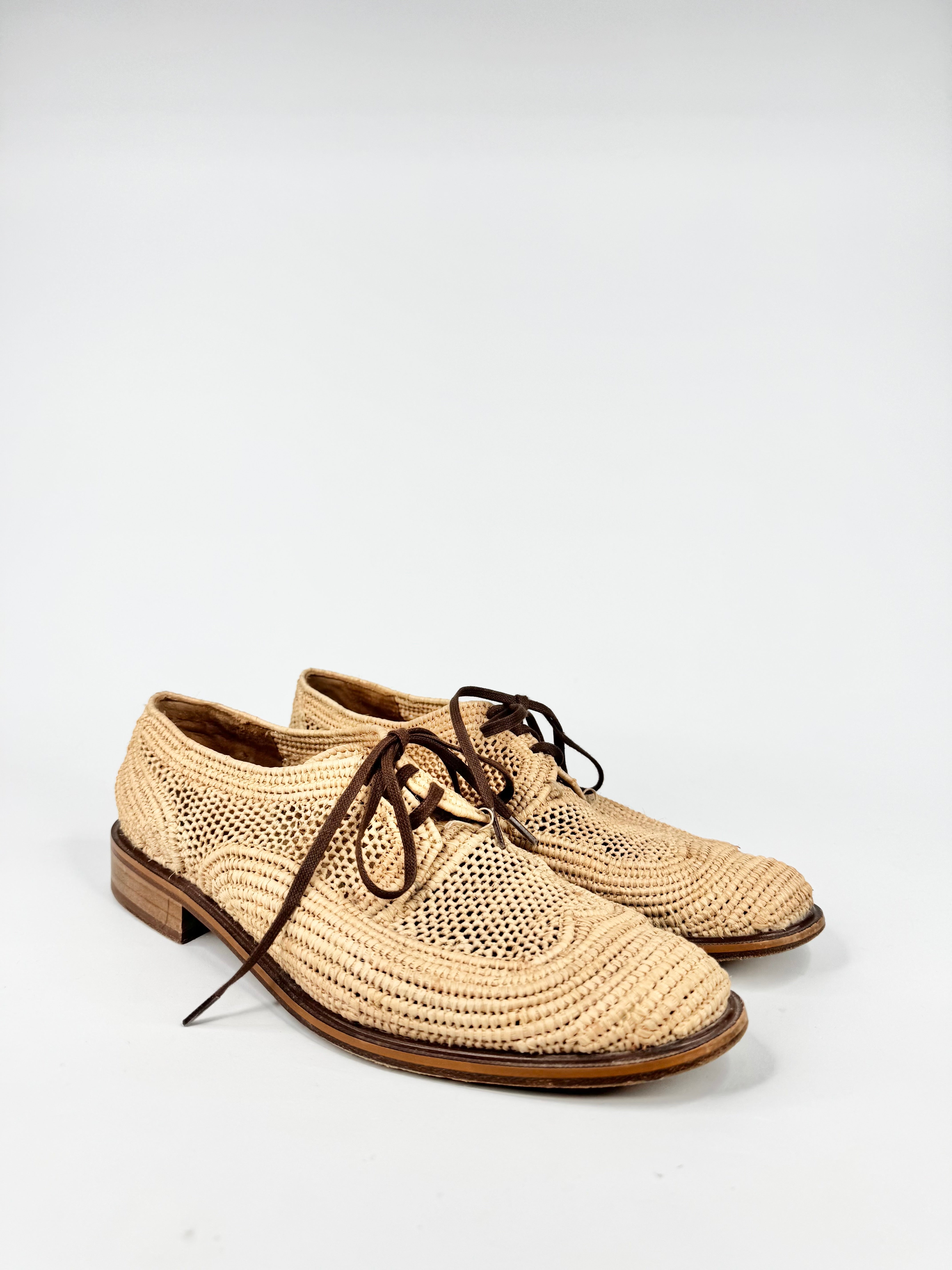 Robert Clergerie Woven Wicker Lace Ups - EU39