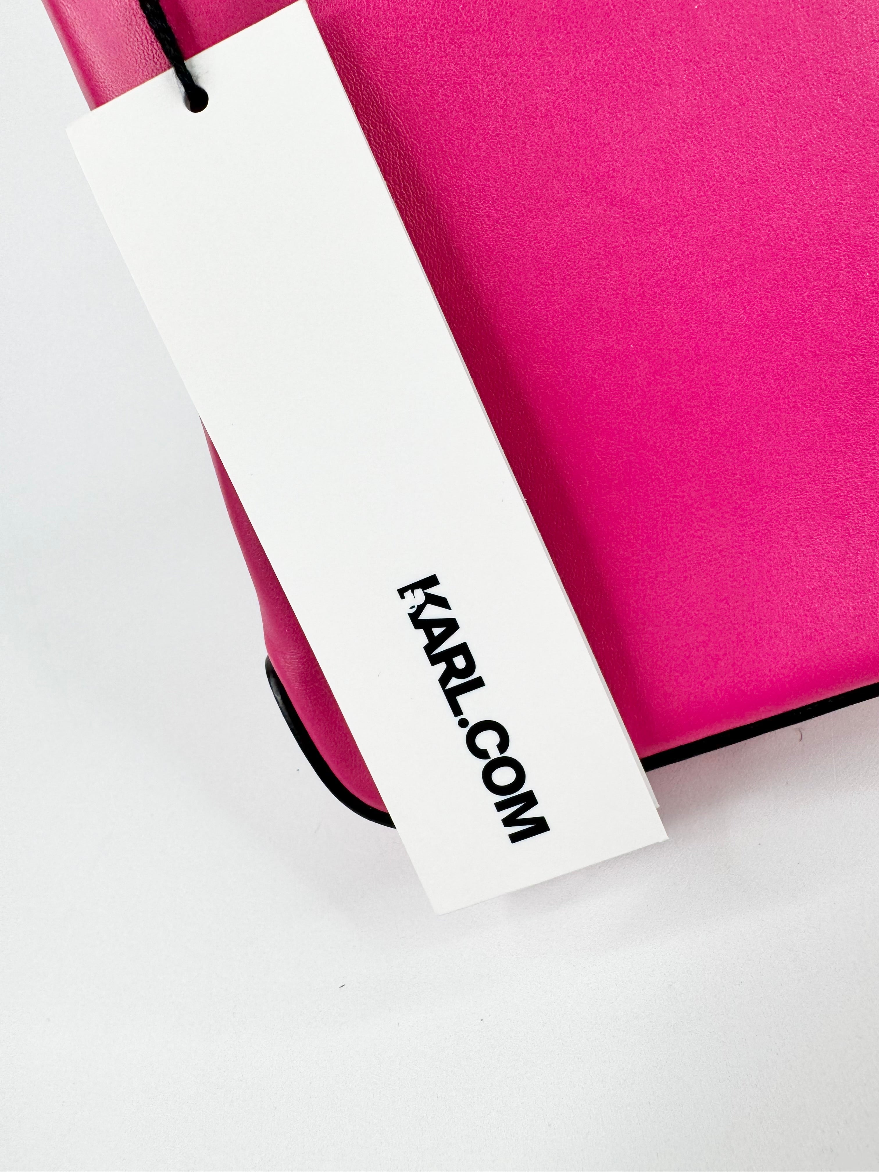 Karl Lagerfeld Hot Pink Quilted 'K/Kurl' Clutch NWT