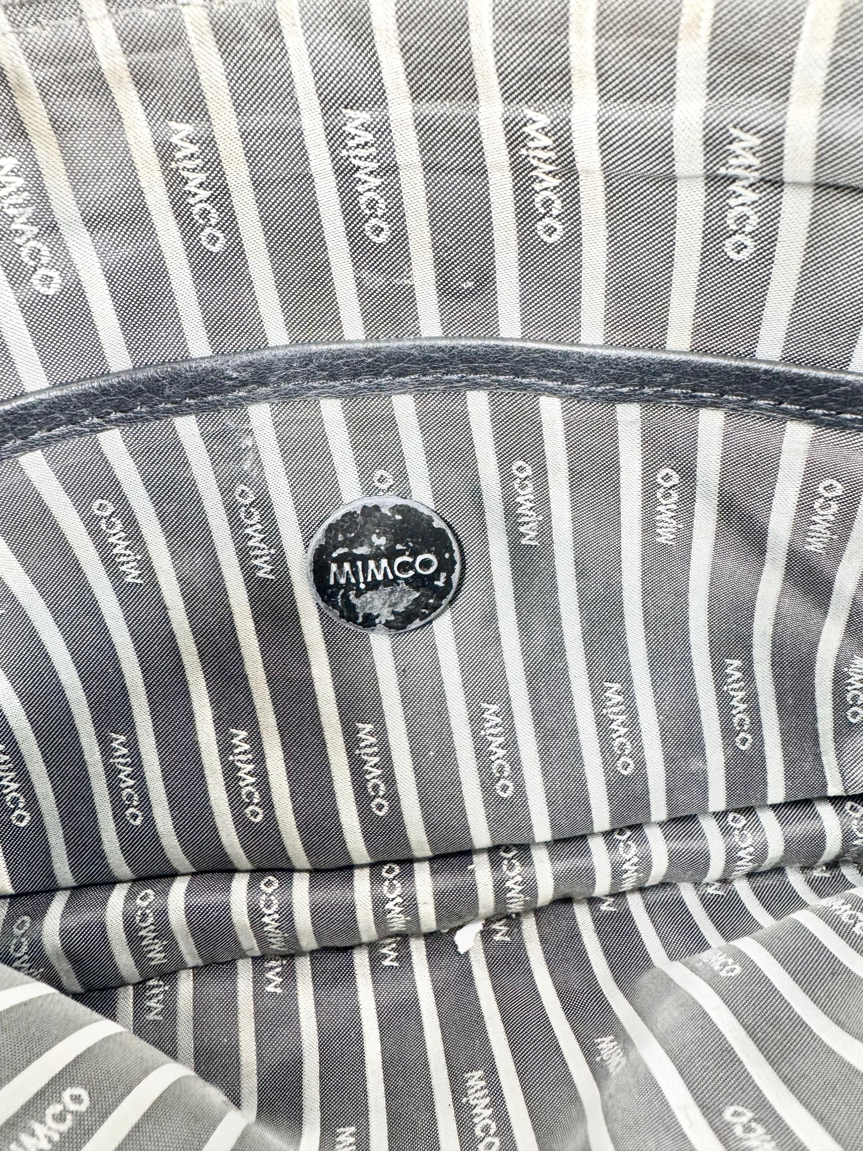 Mimco Grained Black Leather Cross Body Bag