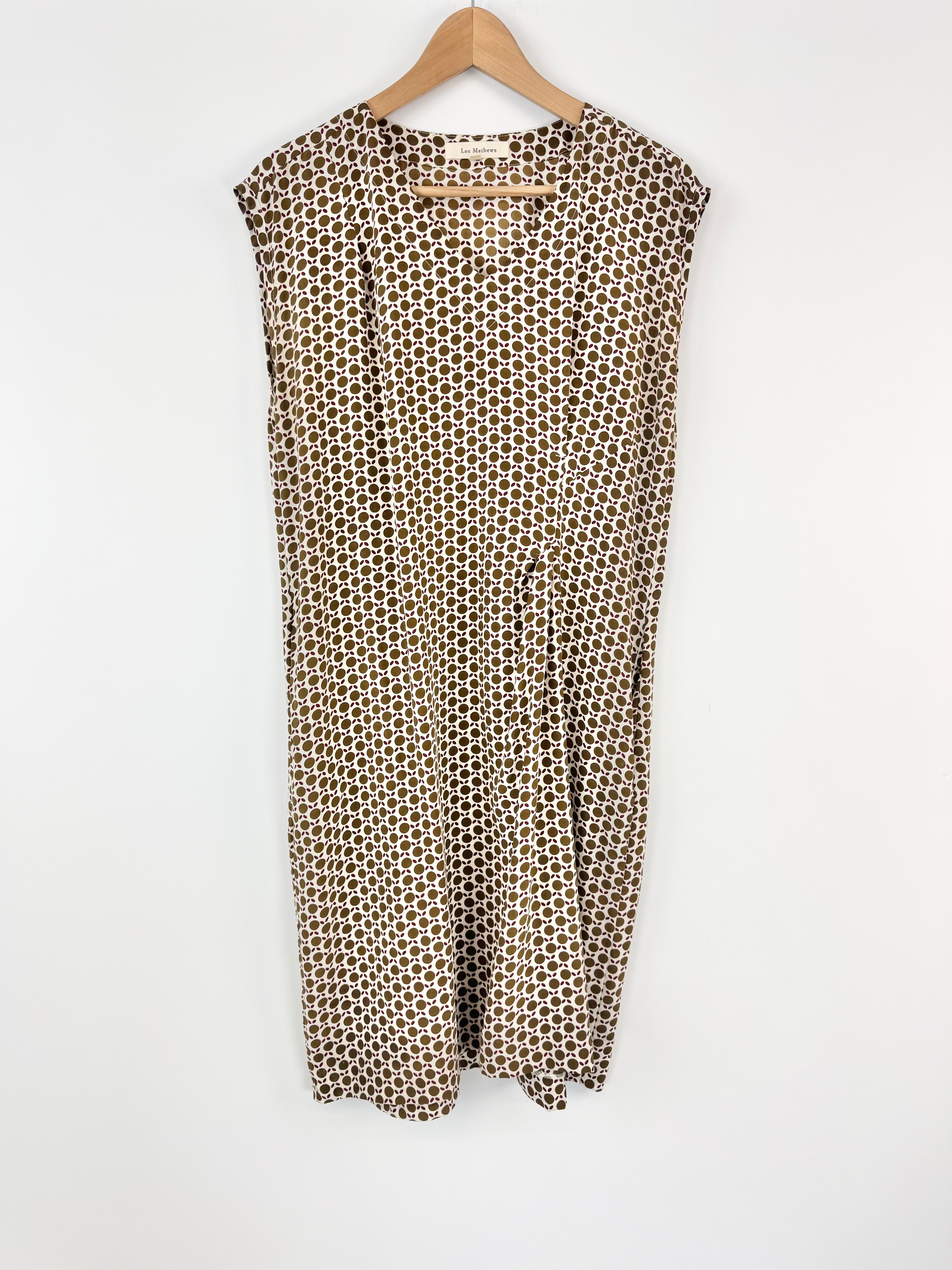 Lee Mathews Green & Red pattern Silk Mini Dress - AU10