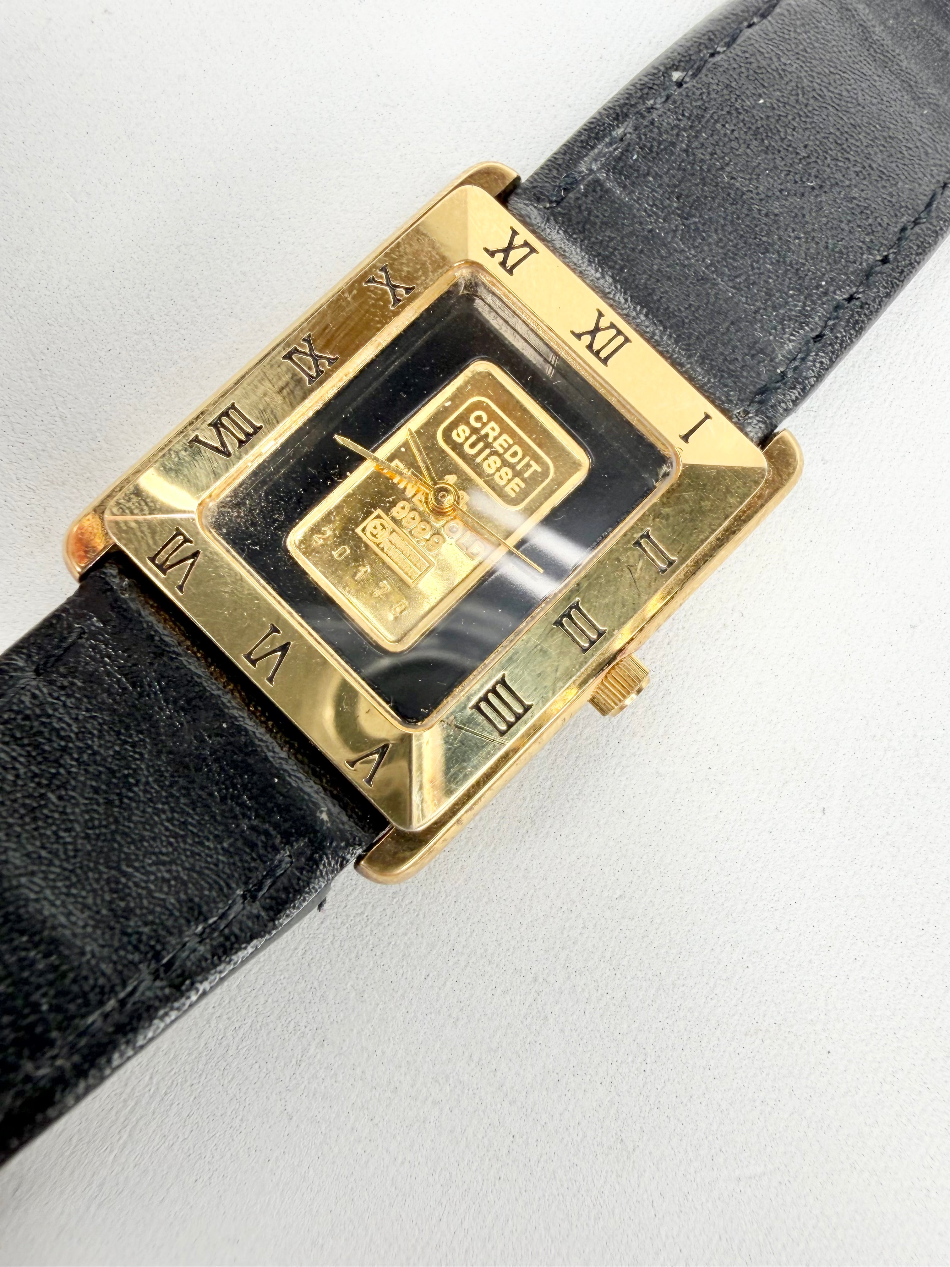 Credit Suisse Quartz 1-gram .999 Fine Gold Inglot Bar Watch