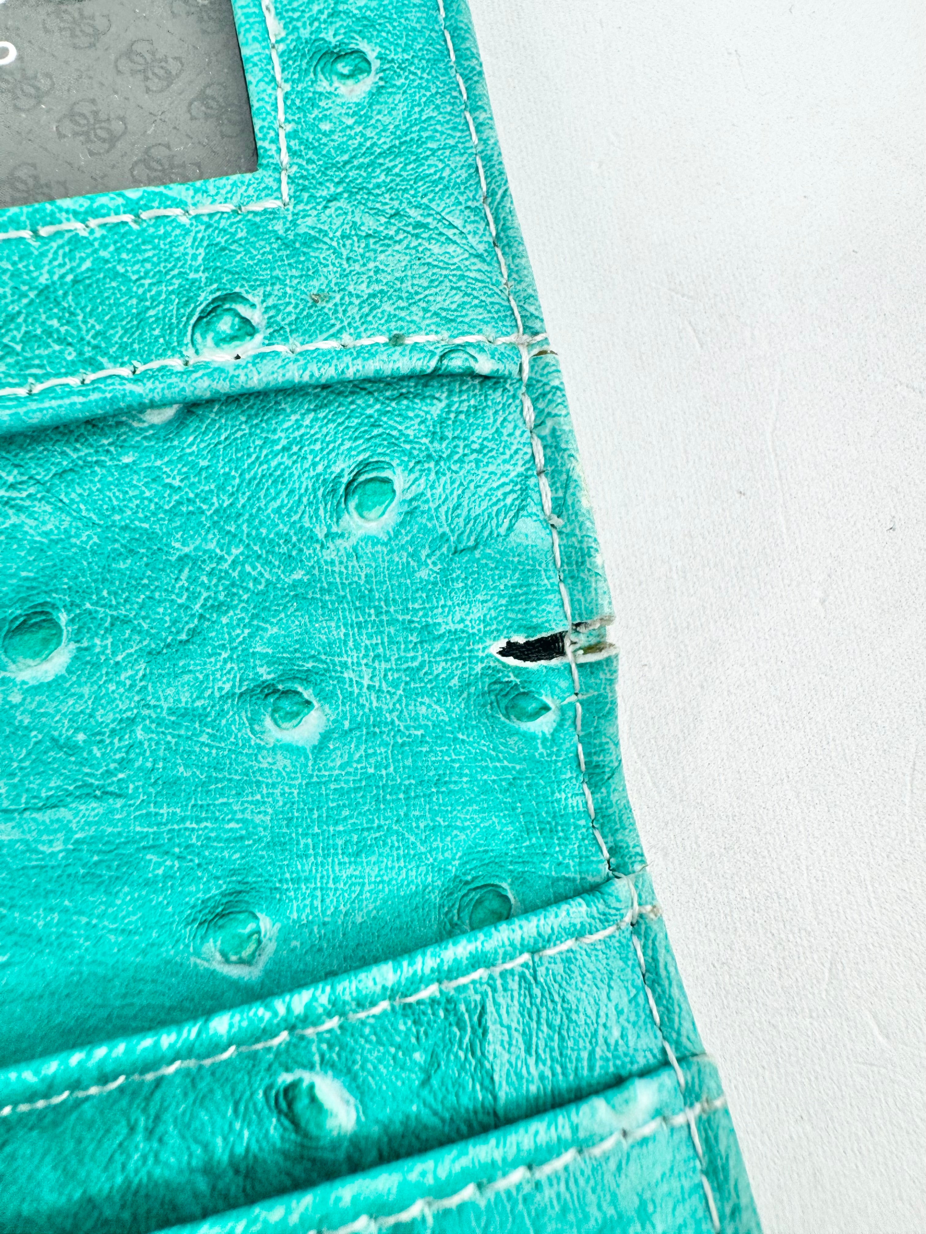 Guess Aqua & Gold Woven Wallet