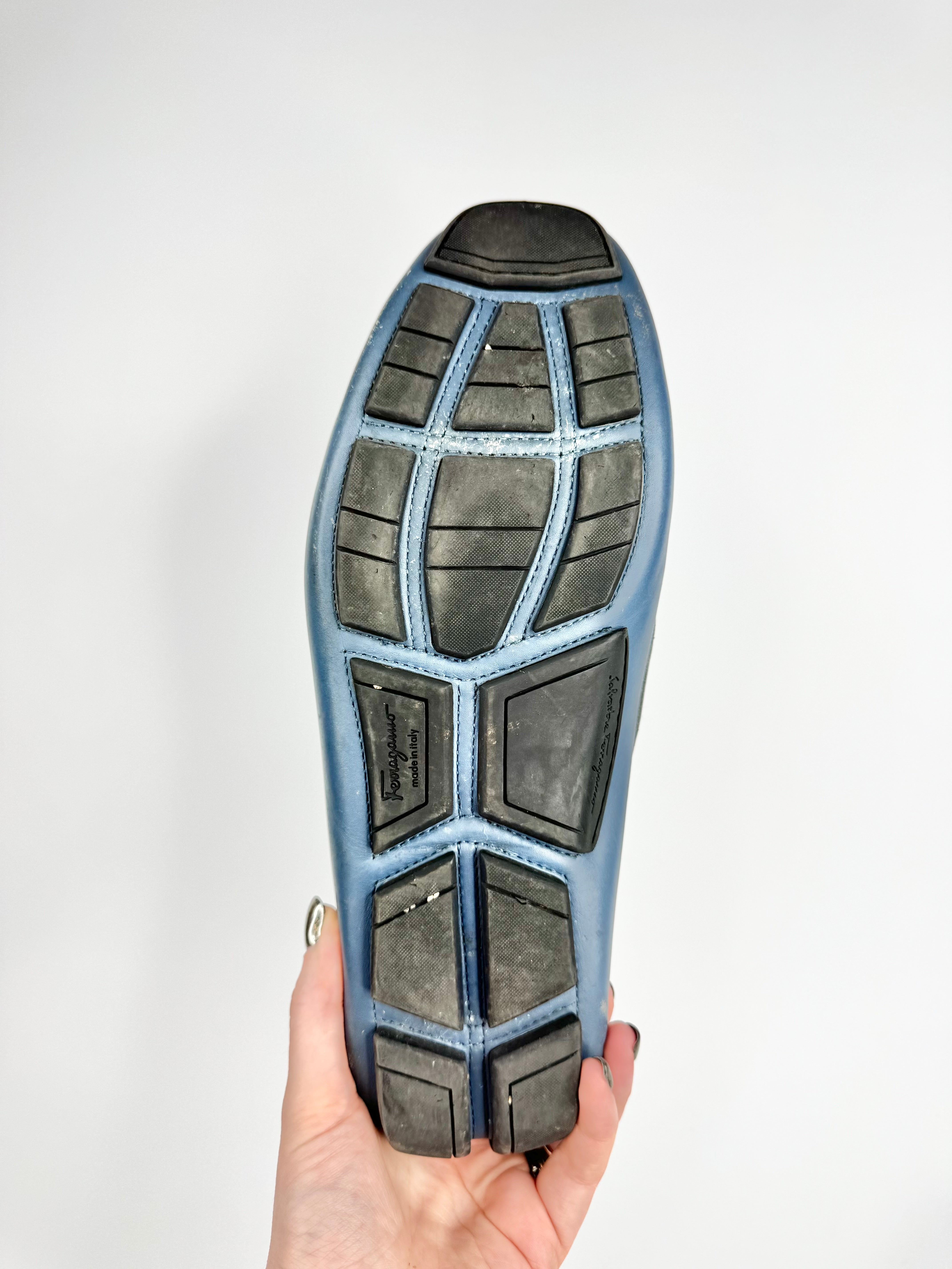 Salvatore Ferragamo Blue Horsebit Loafers - EU 8.5