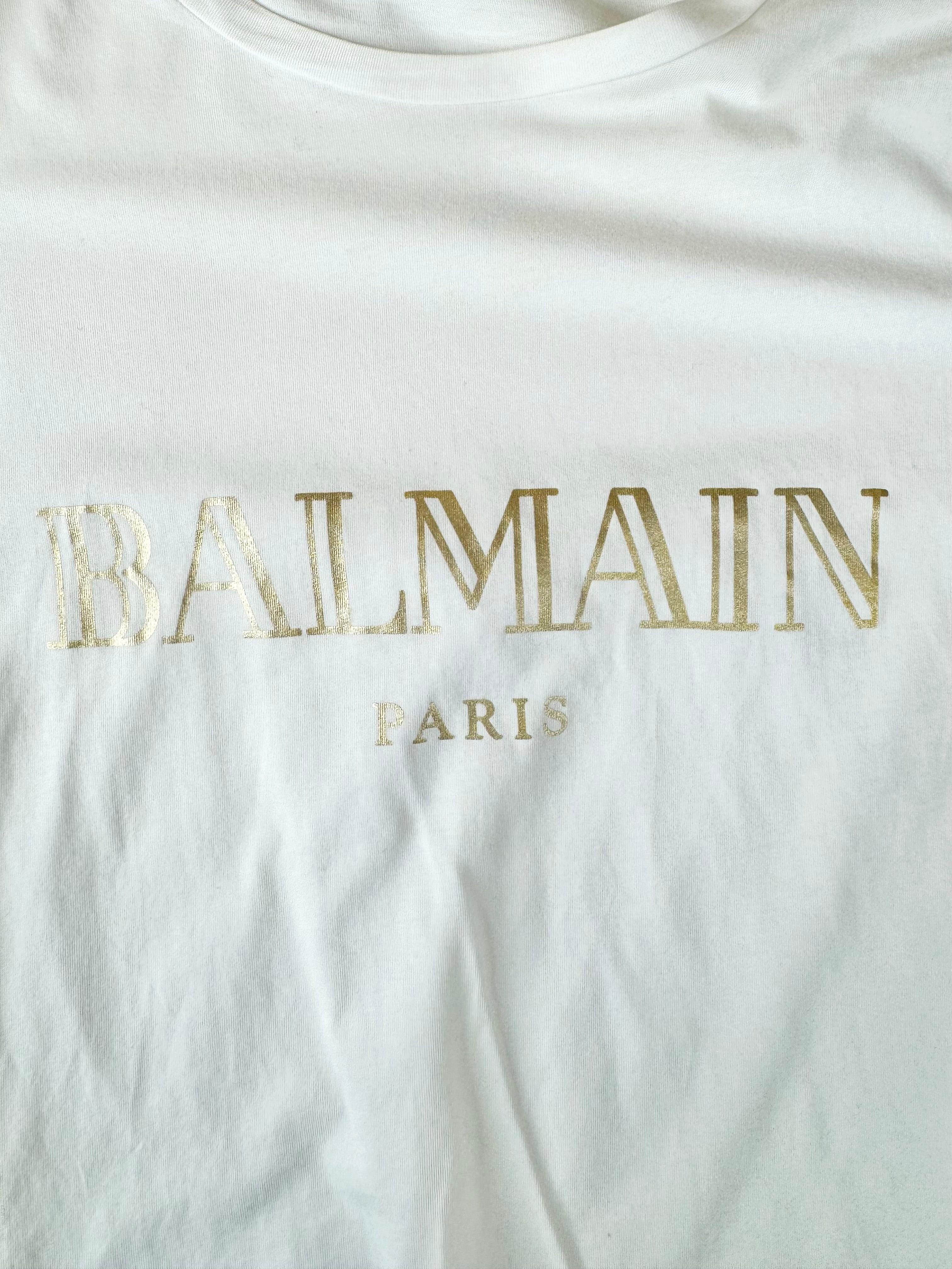 Balmain White Gold Logo T-Shirt - AU8/10