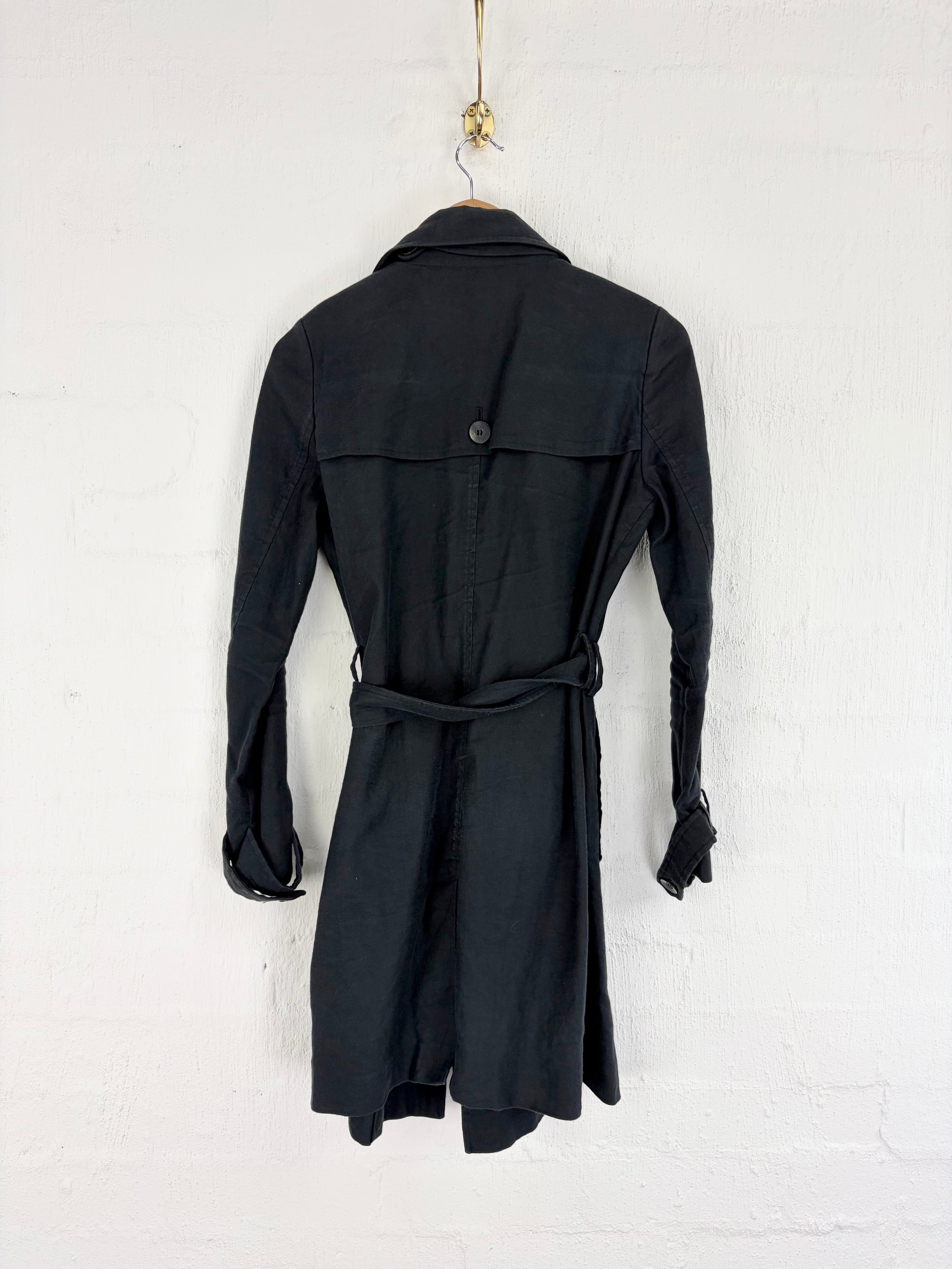 Claude Maus Black Cotton & Linen Frock Coat - AU6/8