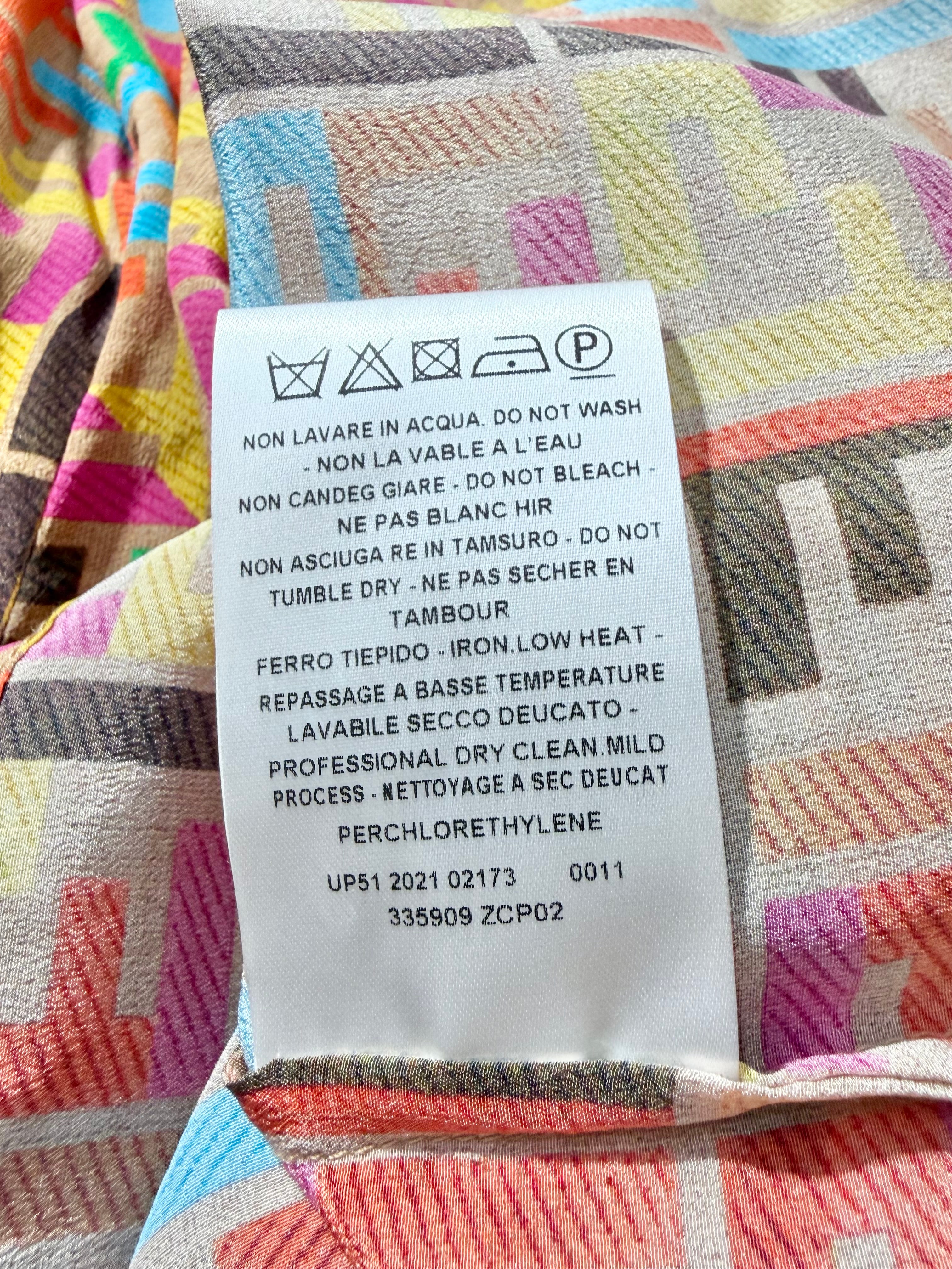 Fendi Multicolour Silk Monogramed Shirt - AU10/12