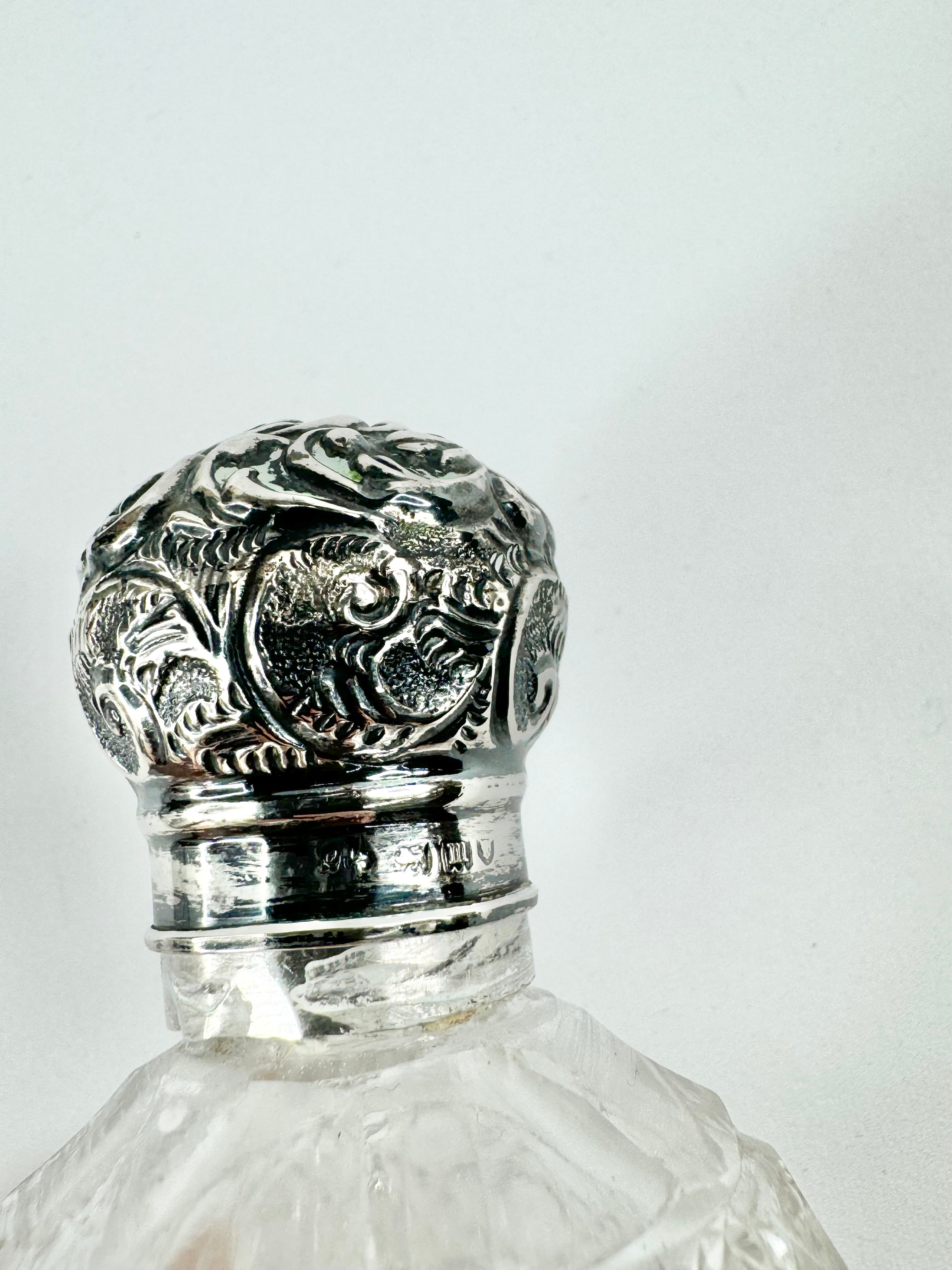 Antique Sterling Silver & Glass Condiments Set
