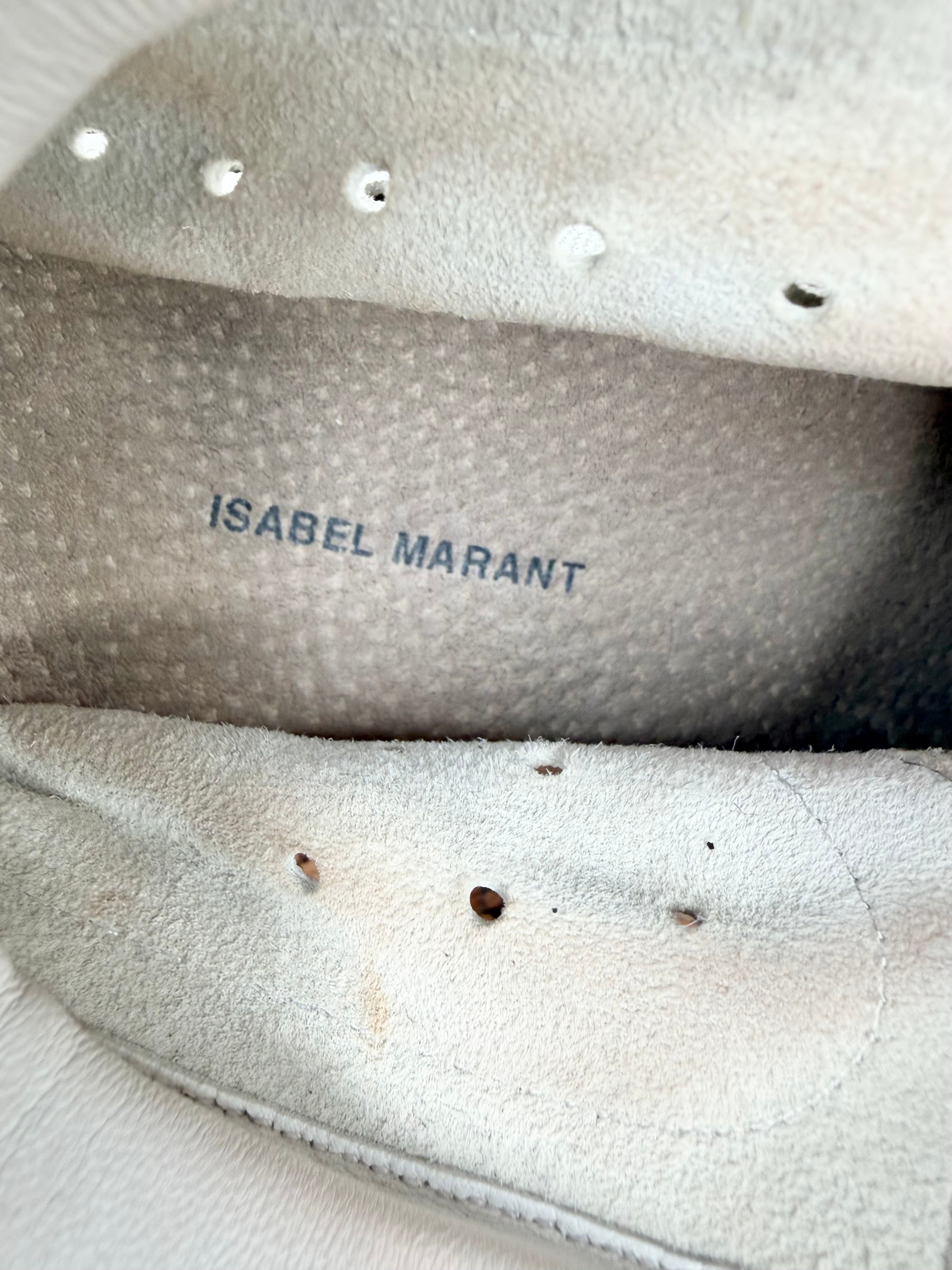 Isabel Marant 'Bobby' White and Beige Sneker Wedge - EU37