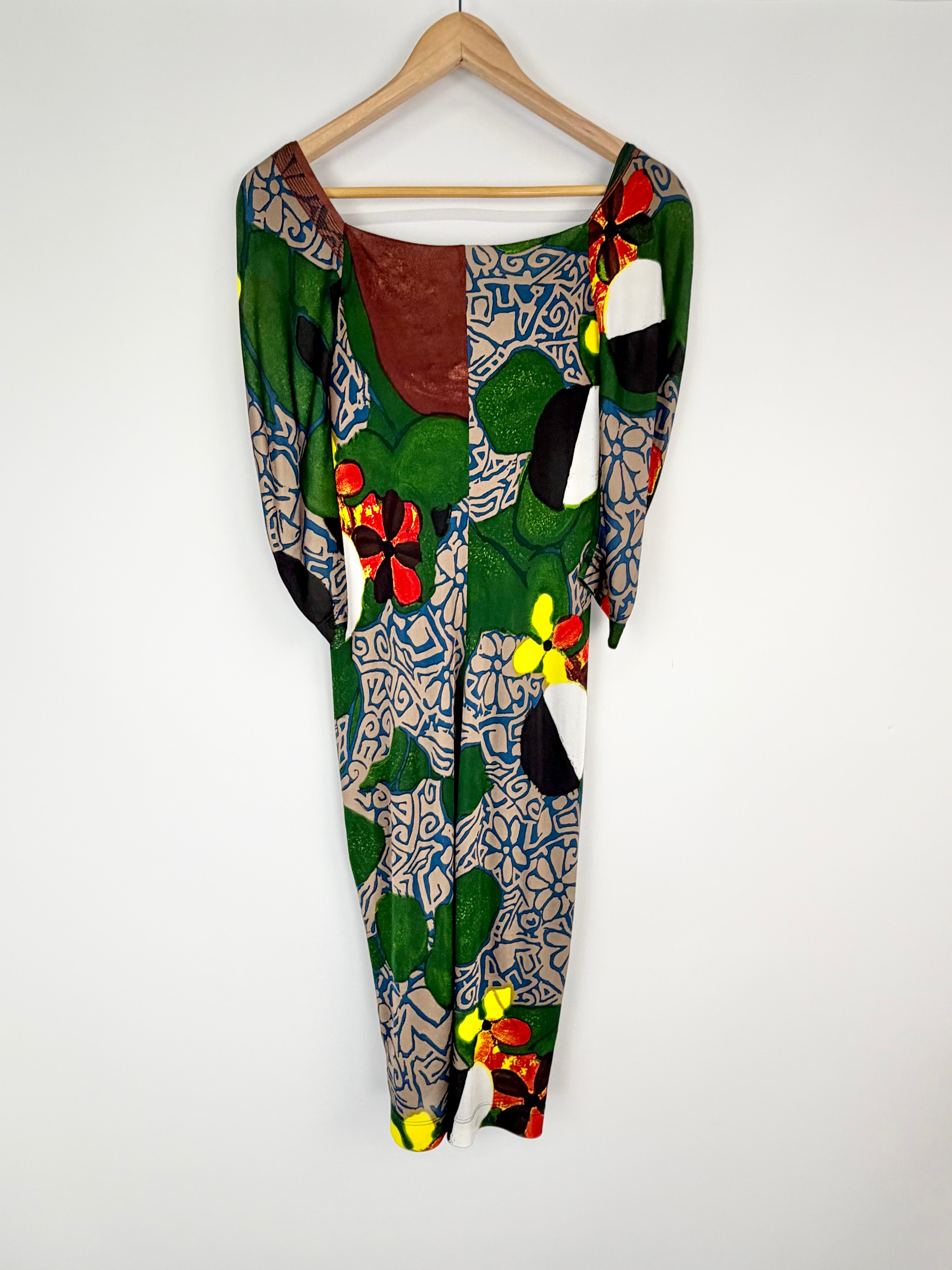 Philosophy di Alberta Ferretti Green Floral Jersey Midi Dress - AU10