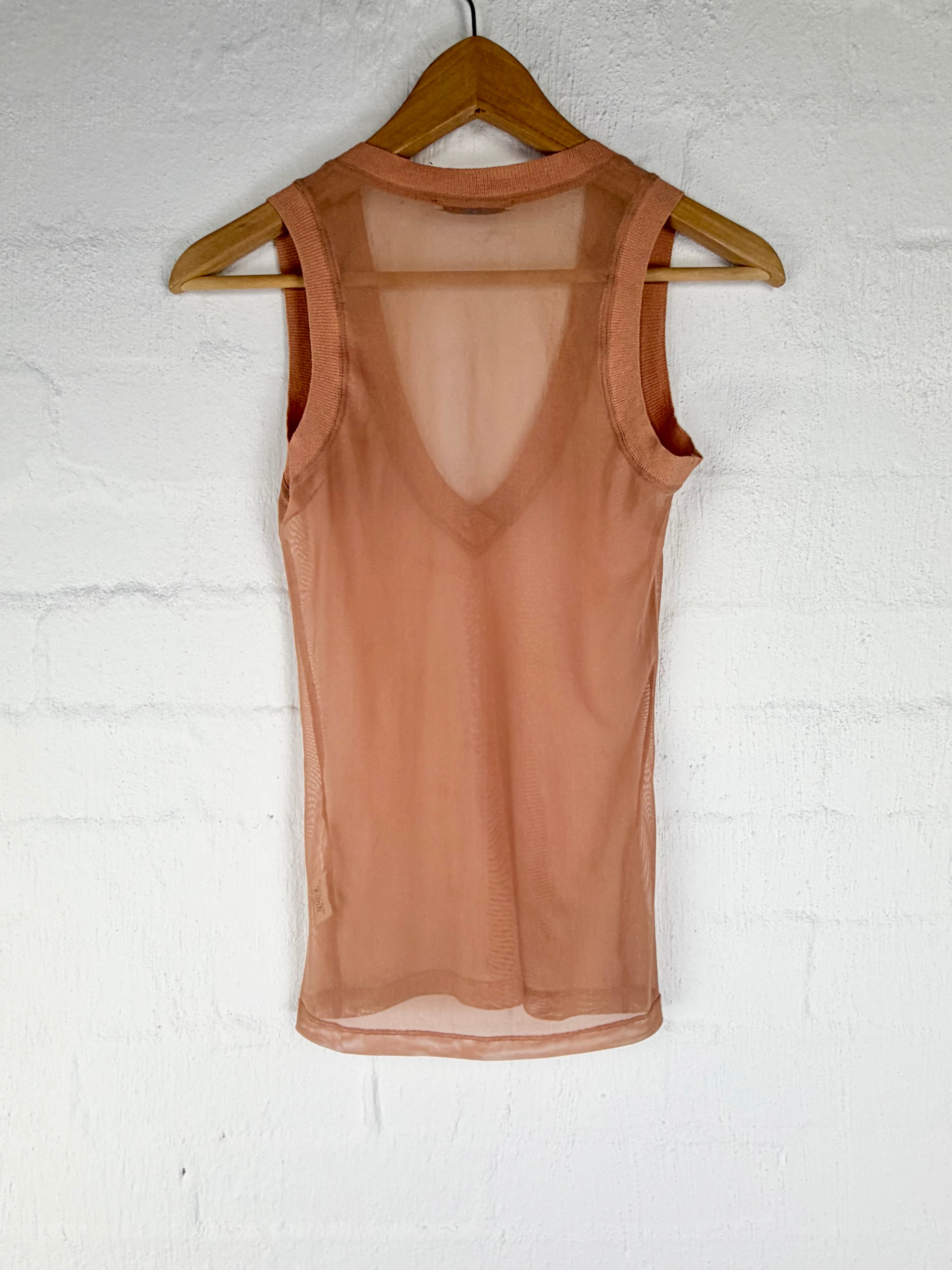 Scanlan Theodore Sheer Peach Sleeveless Top - AU10