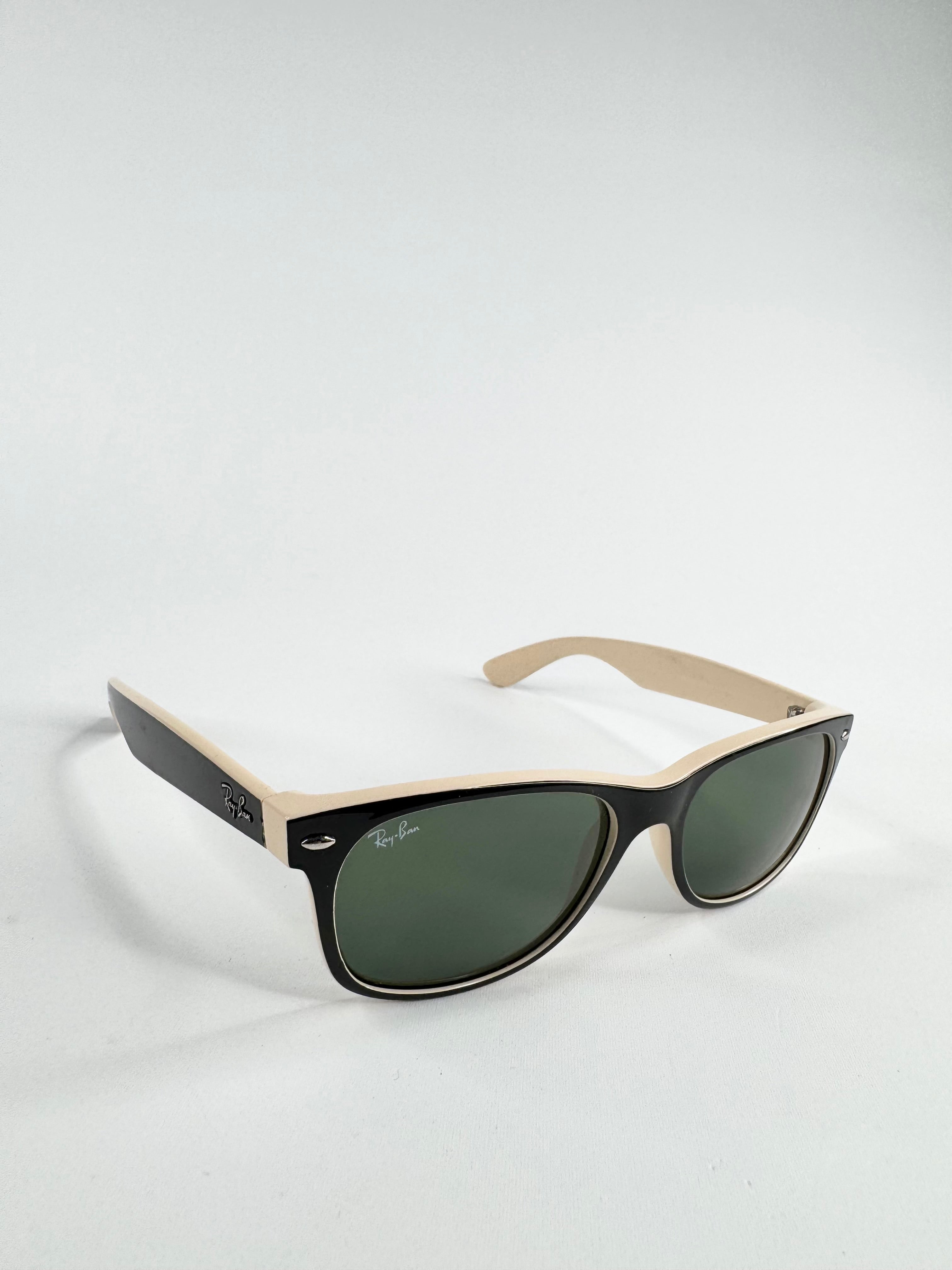 Ray Ban Black and Cream 'New Wayfarer' Sunglasses
