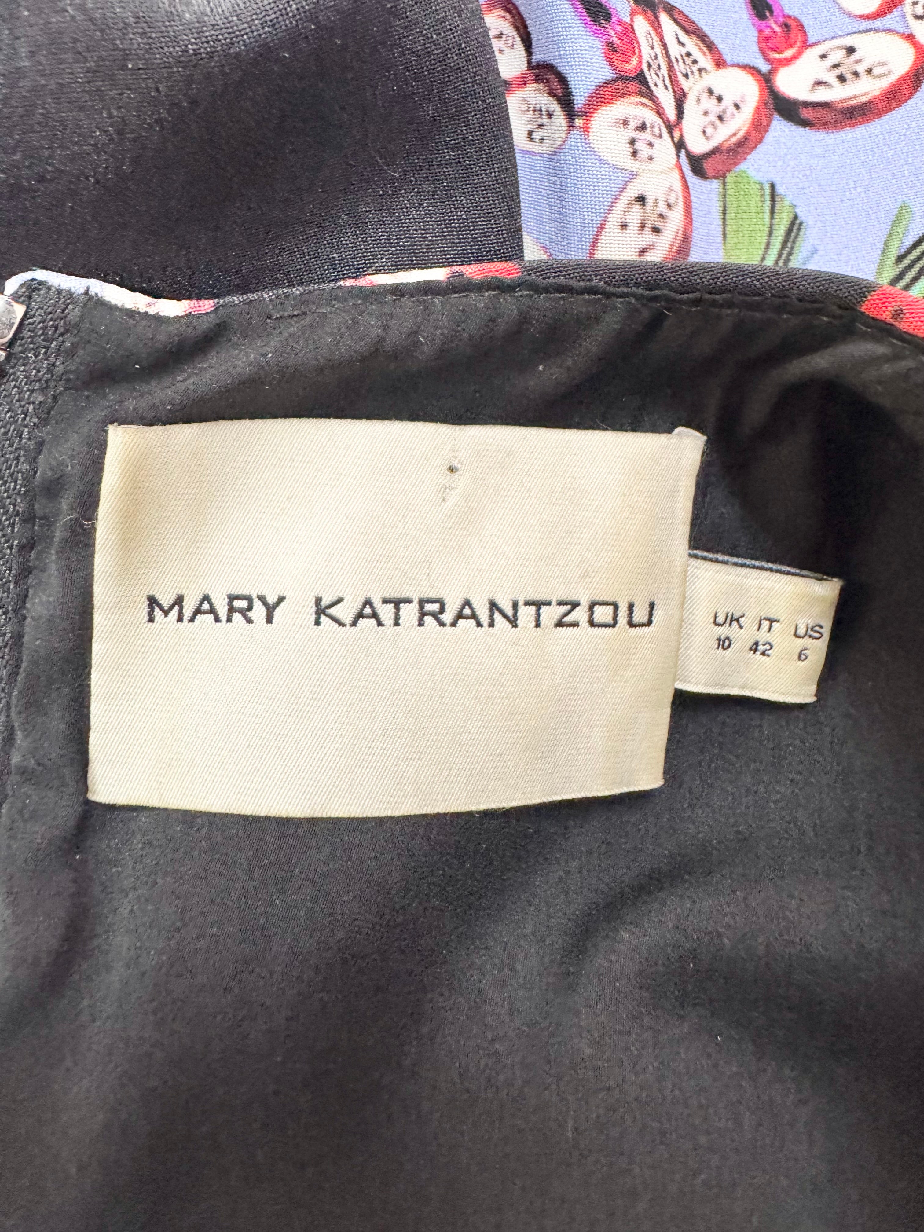 Mary Katrantzou Black Silk Paisley Patterned A-Line Dress - AU10