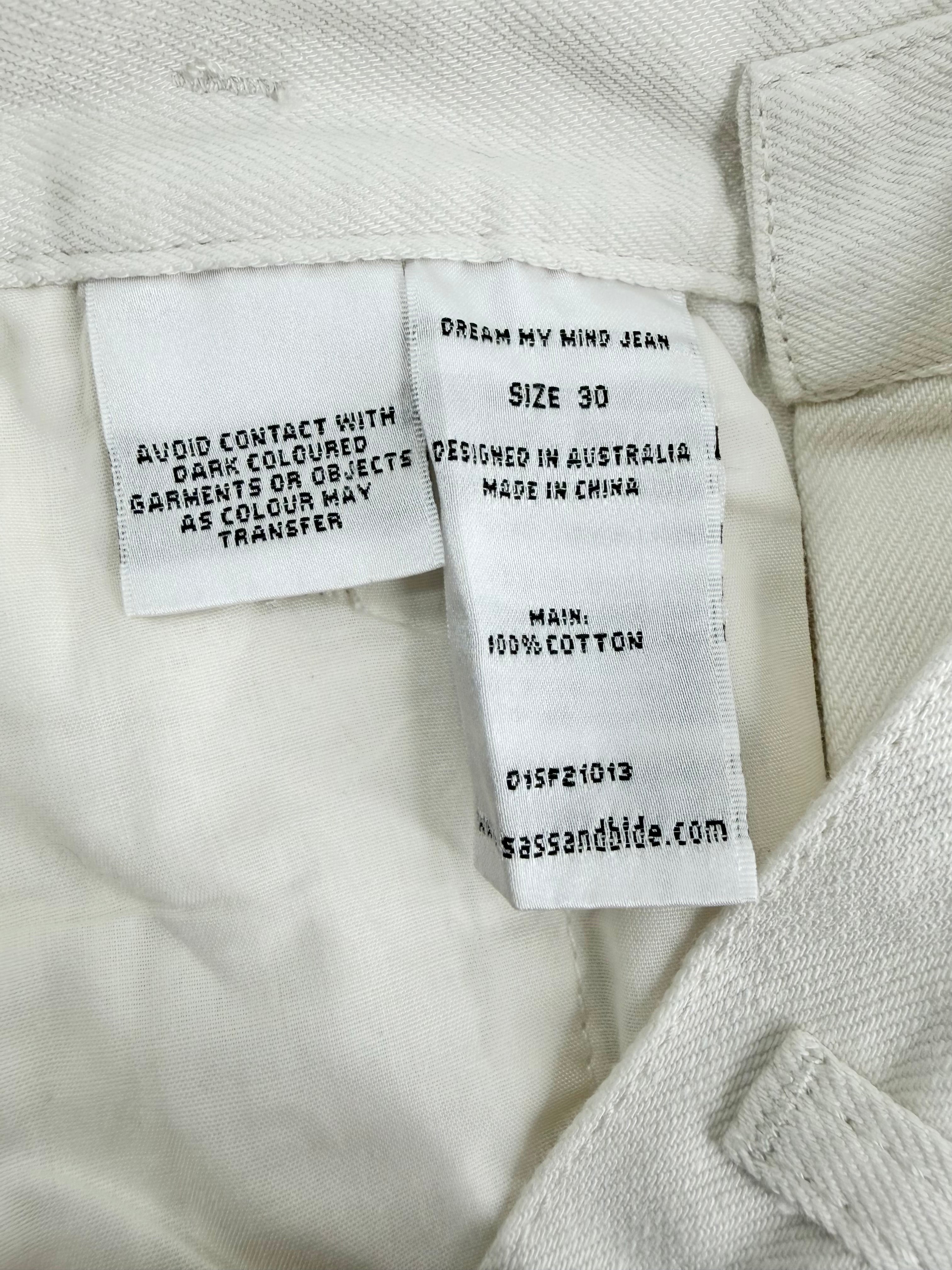 Sass & Bide 'Dream My Mind' White Jean NWT - AU12