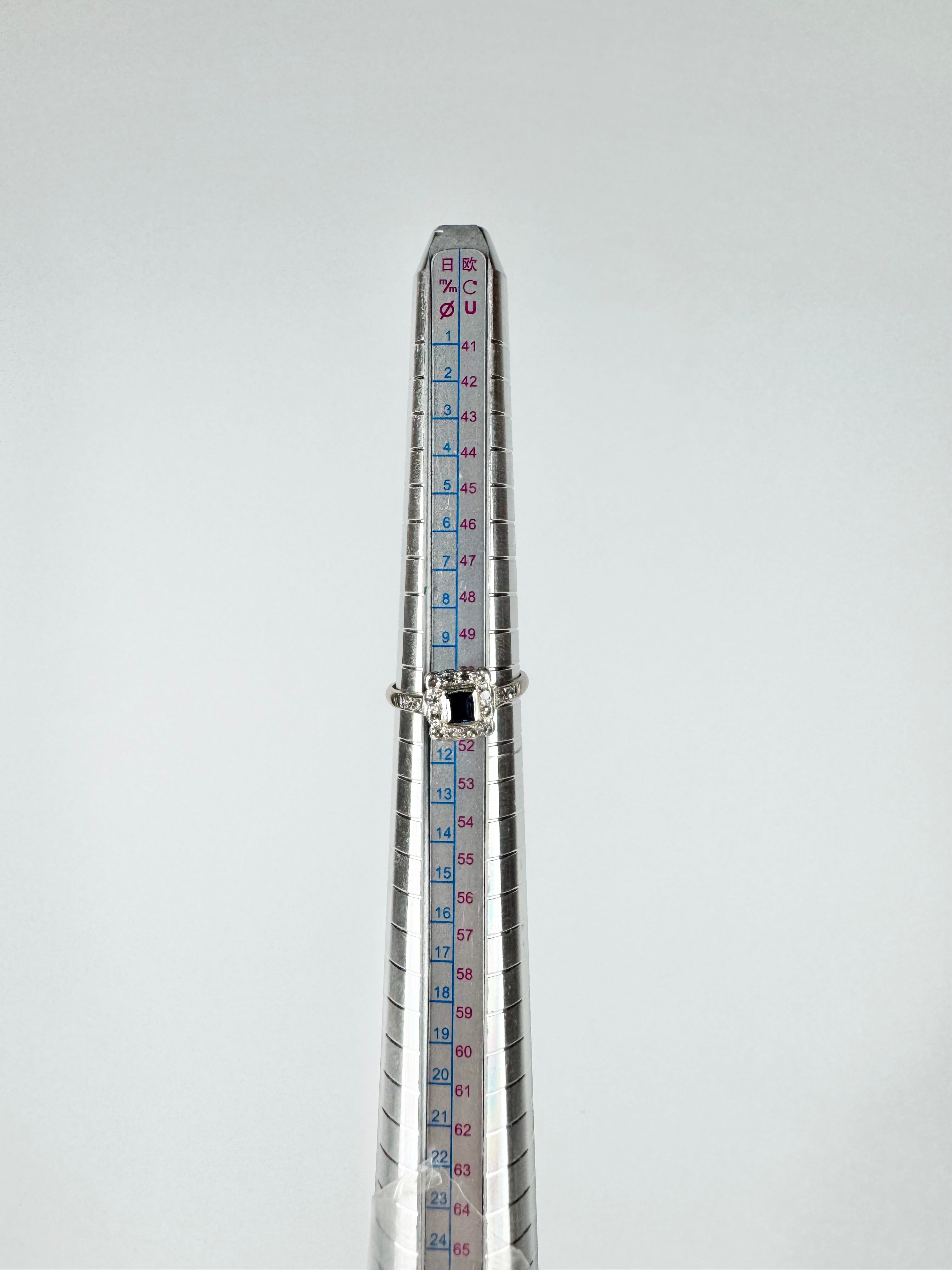 Mid Century 18ct White Gold, Sapphire & Diamond Ring