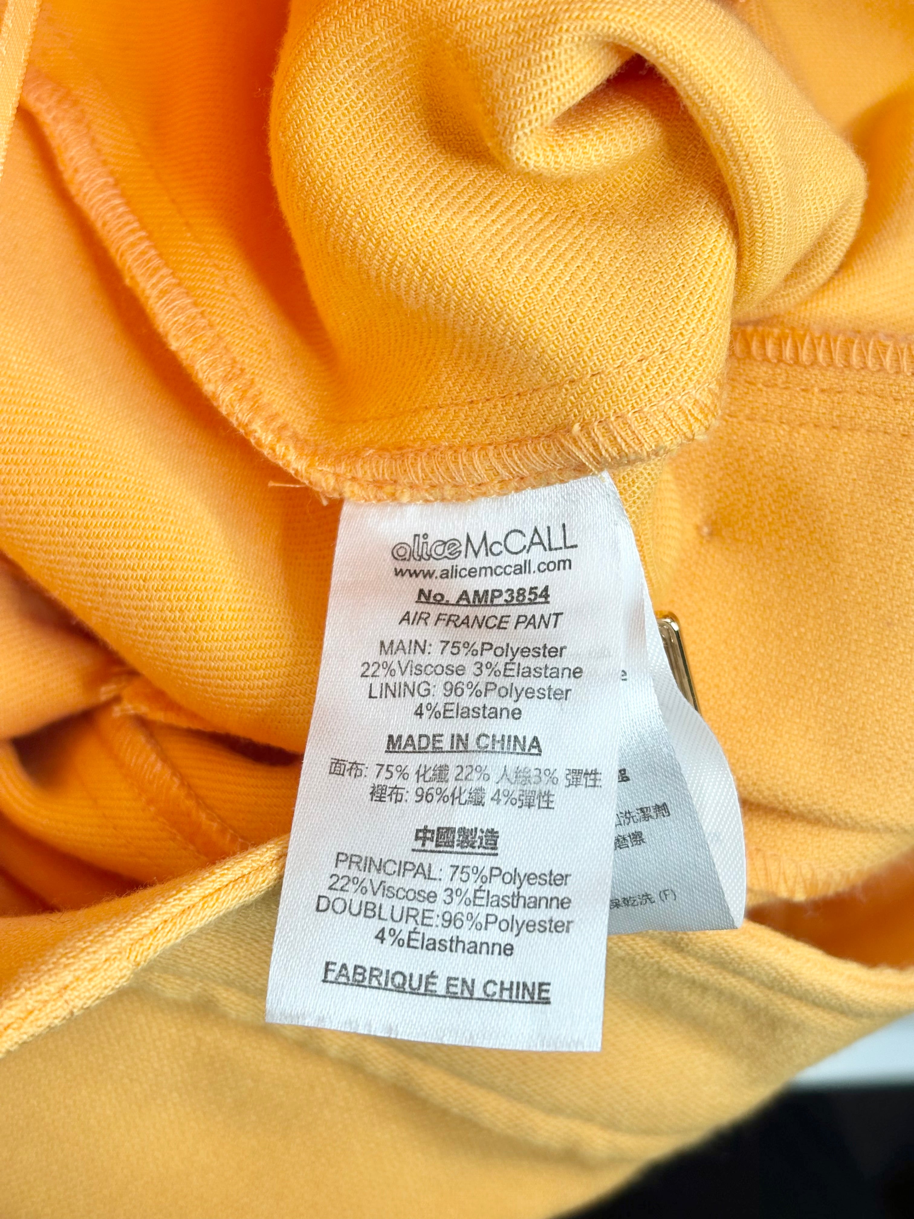 Alice McCall Mustard Yellow 'Air France' Pants - AU8