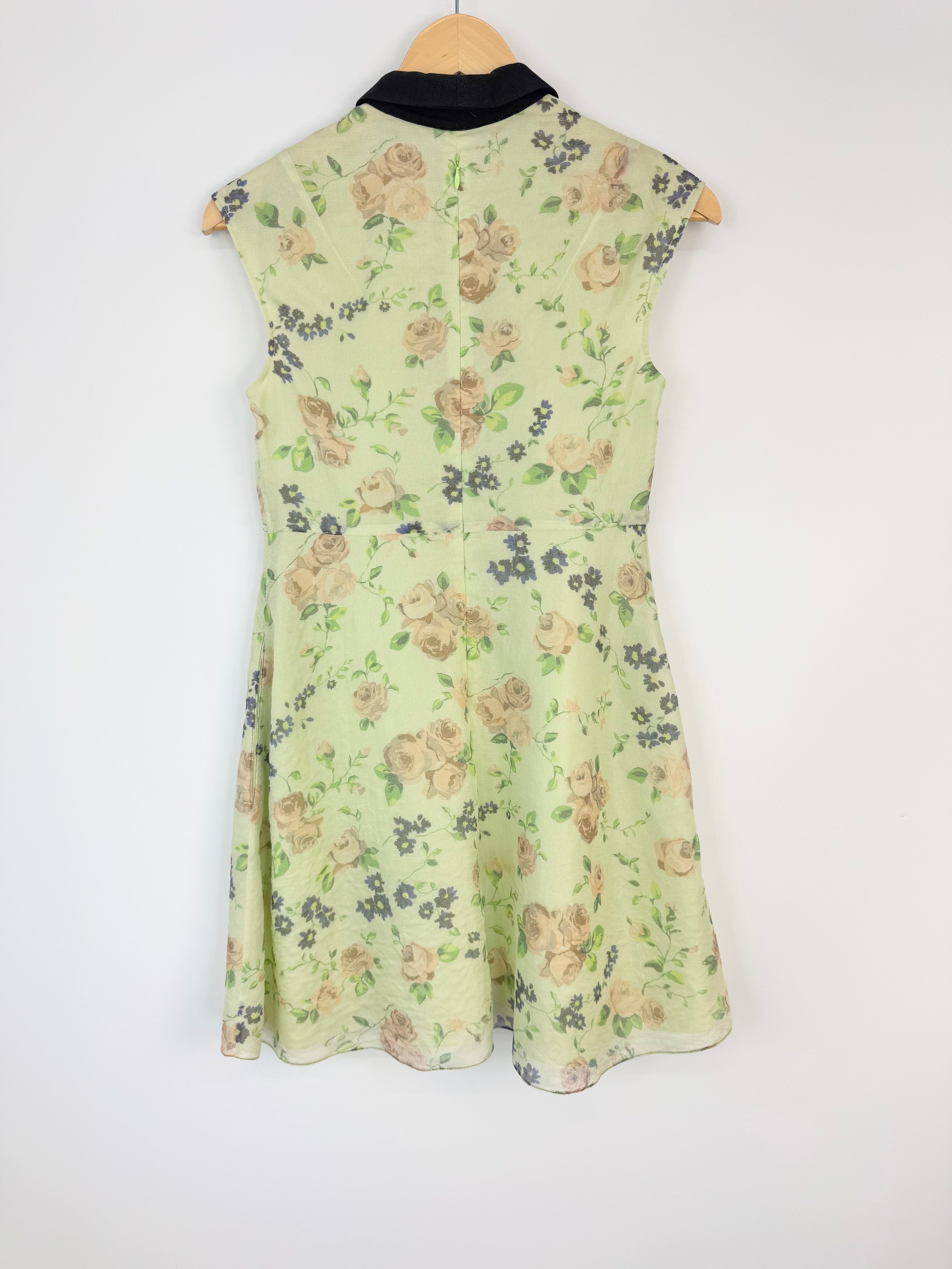Carven Pistachio Green Floral Swing Dress - AU8/10