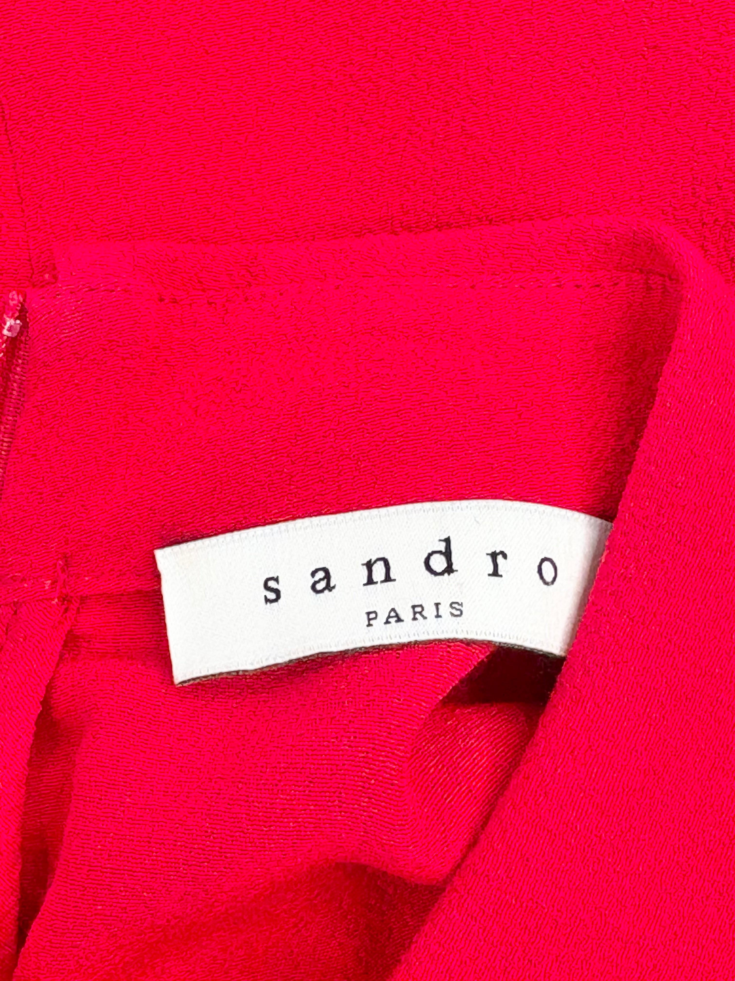 Sandro Crepe Red Neck-Tie Midi Dress - AU10