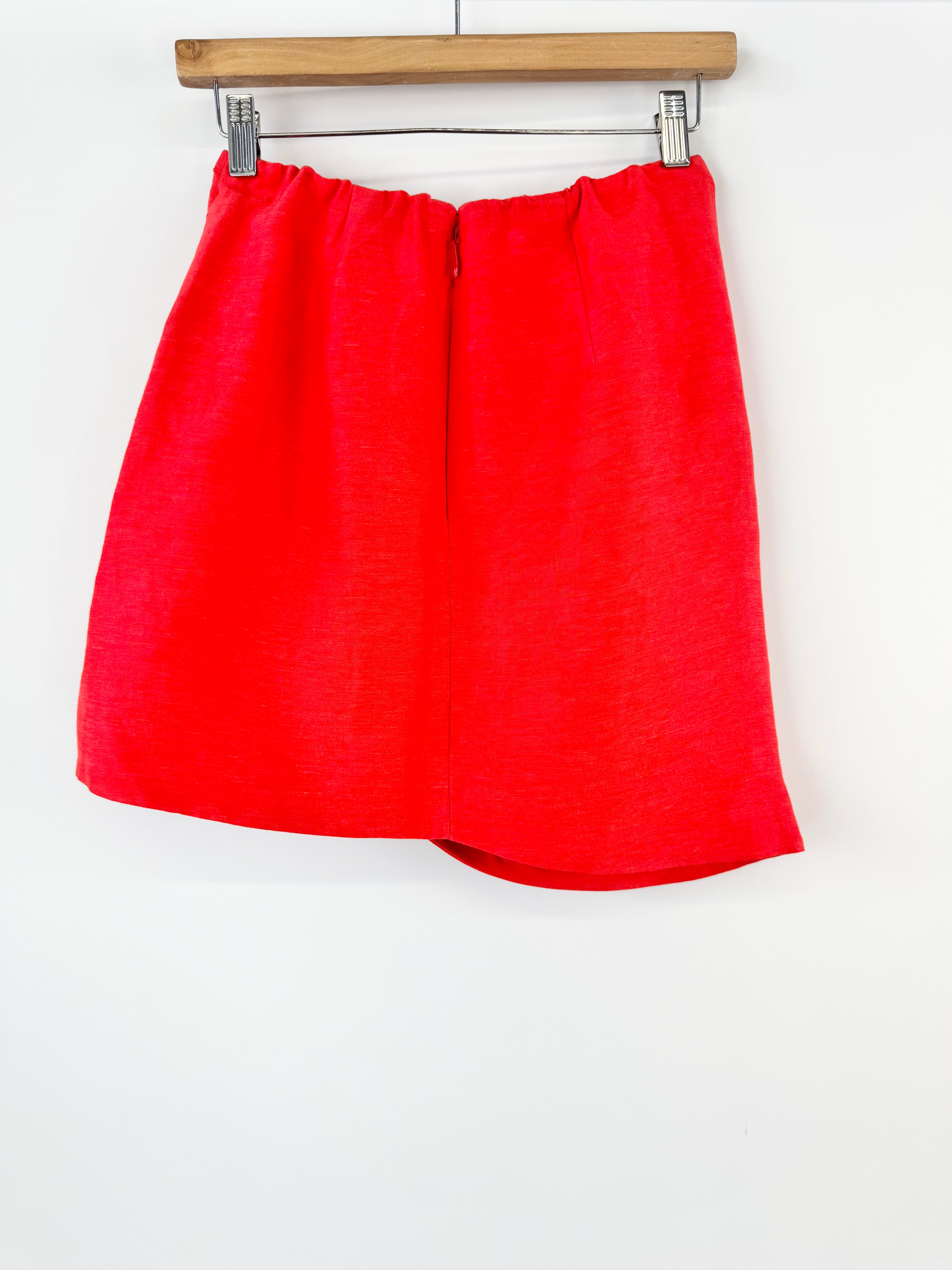 Aje 'Kinship' Bright Red Draped Mini Skirt NWT - AU6