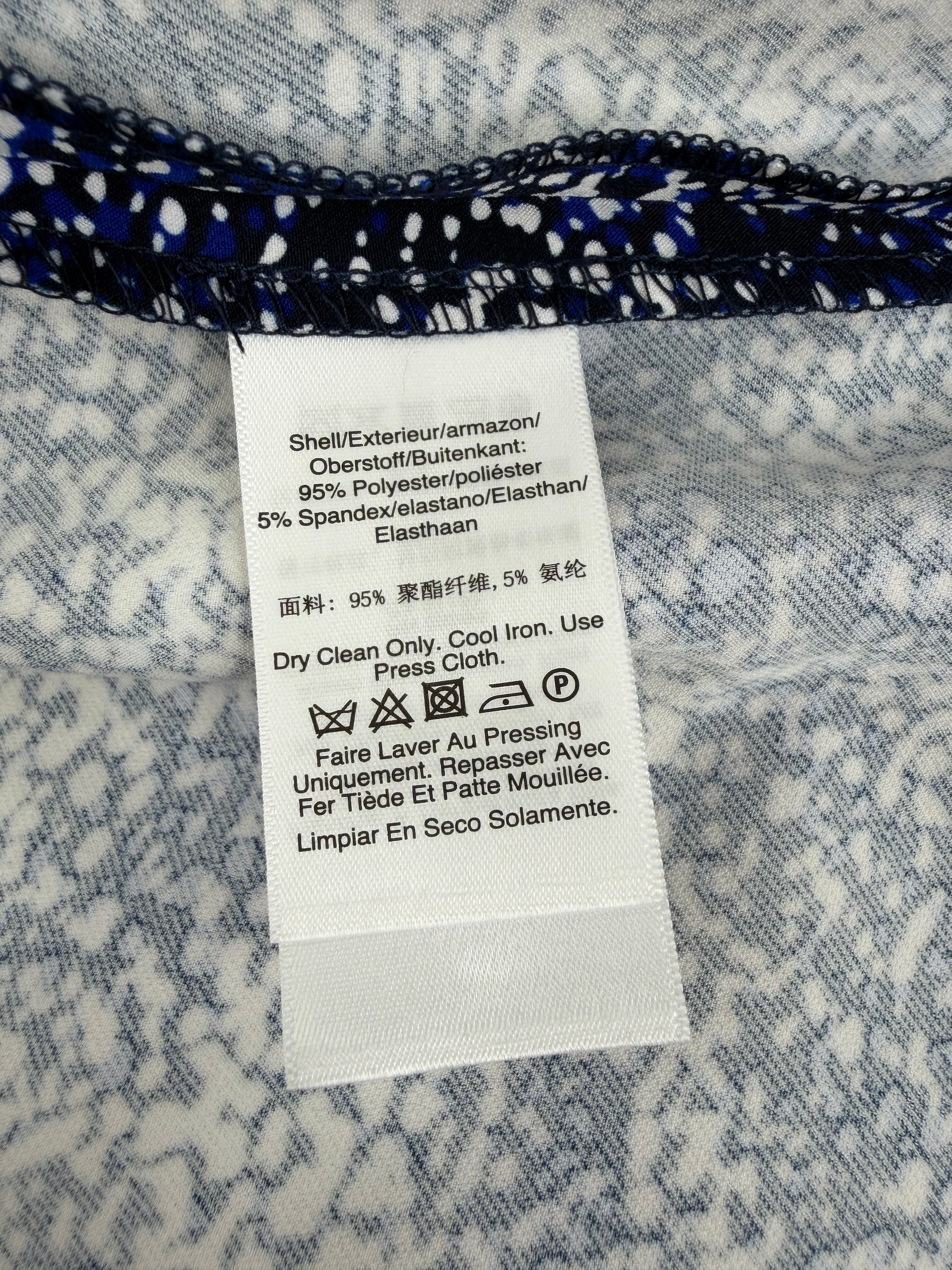 DKNY Deep Blue & White Speckle Patterned Sheath Dress - AU10