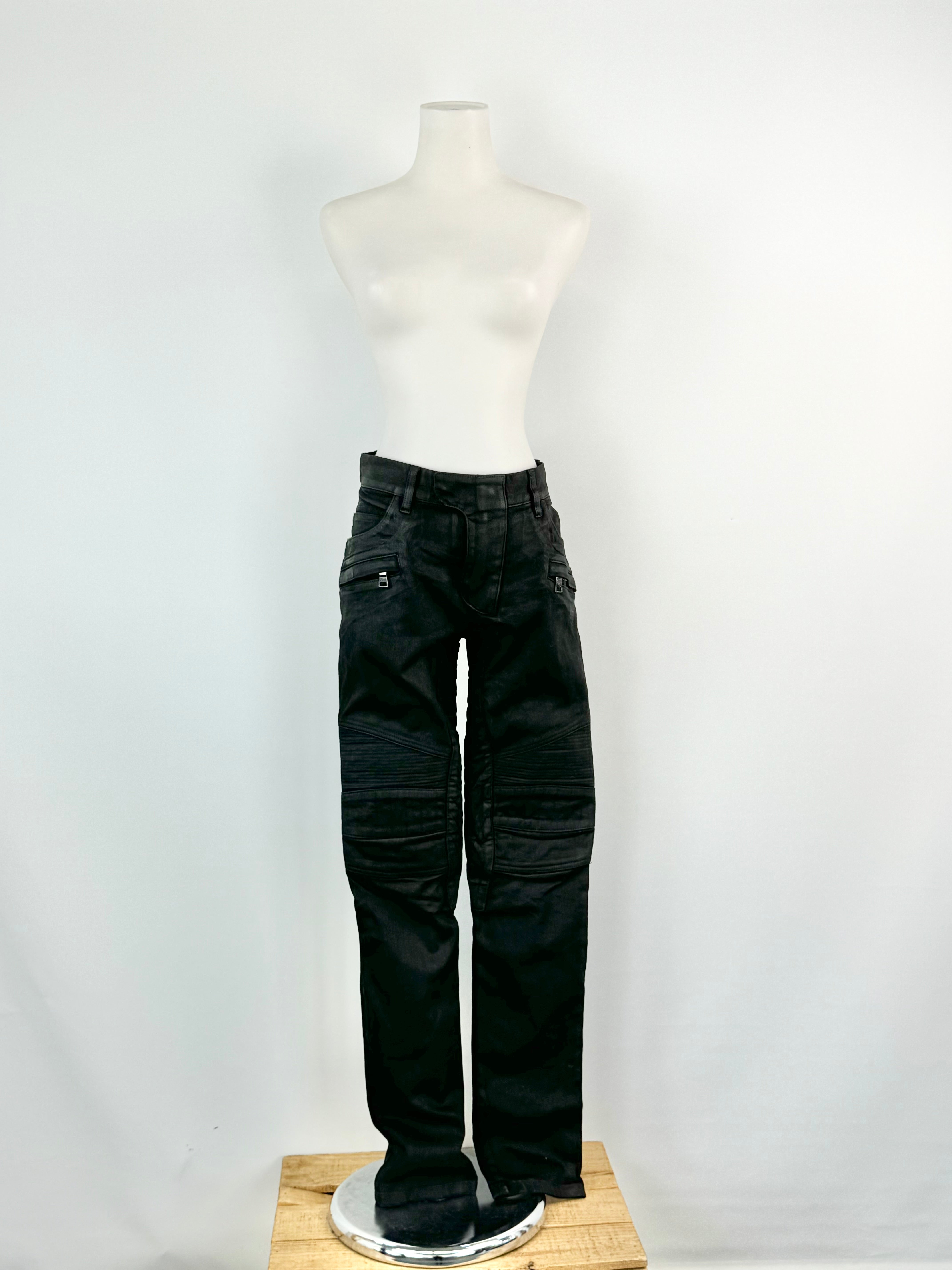 Balmain Black Moto Jeans - 30