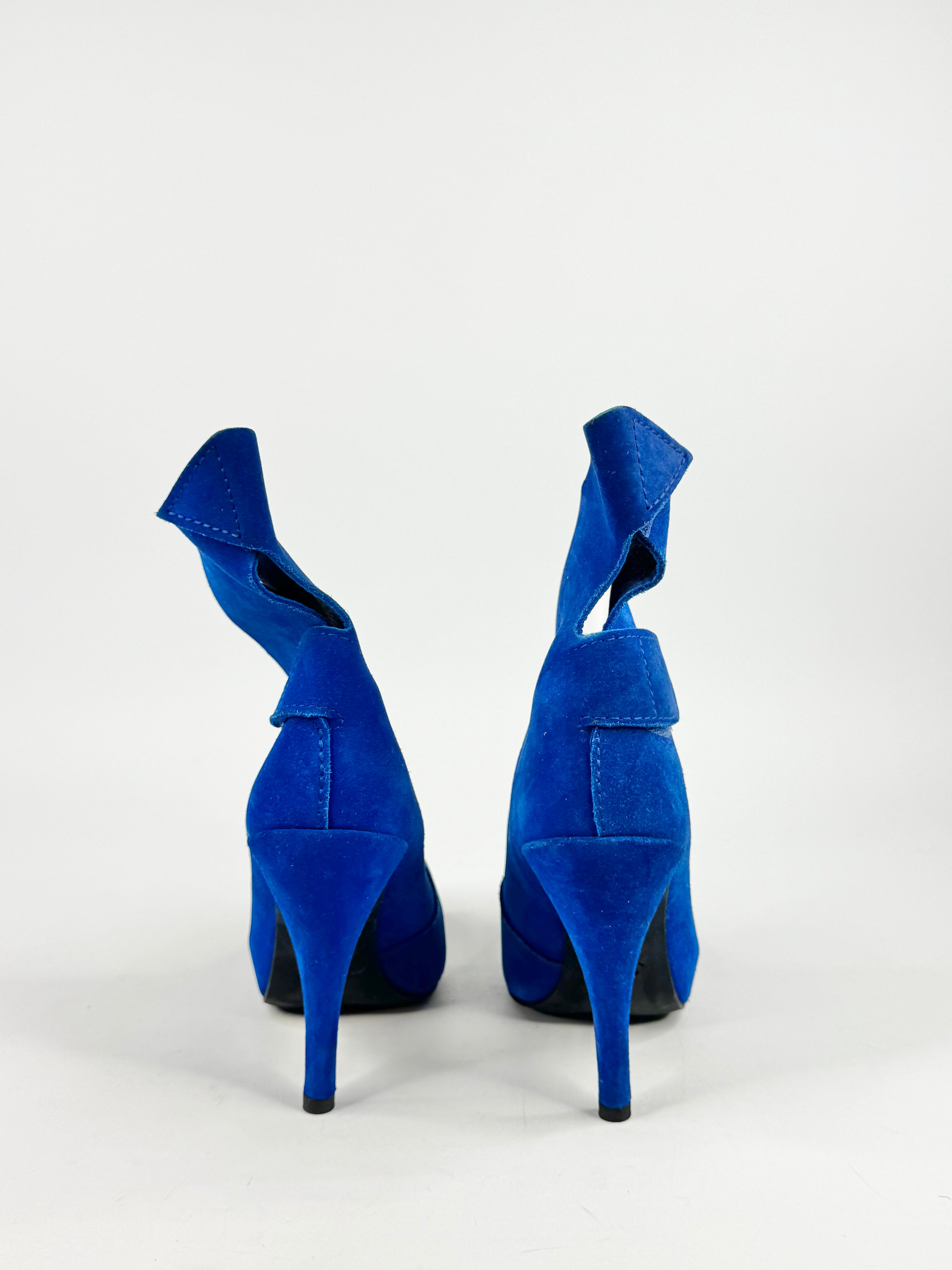 Pedro Garcia Electric Blue Suede Stiletto Boots - EU39