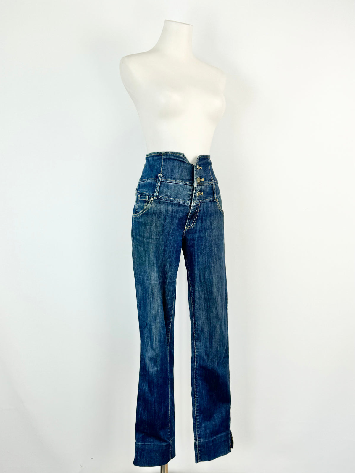 Armani Exchange Blue High Waisted Denim Jeans - 4