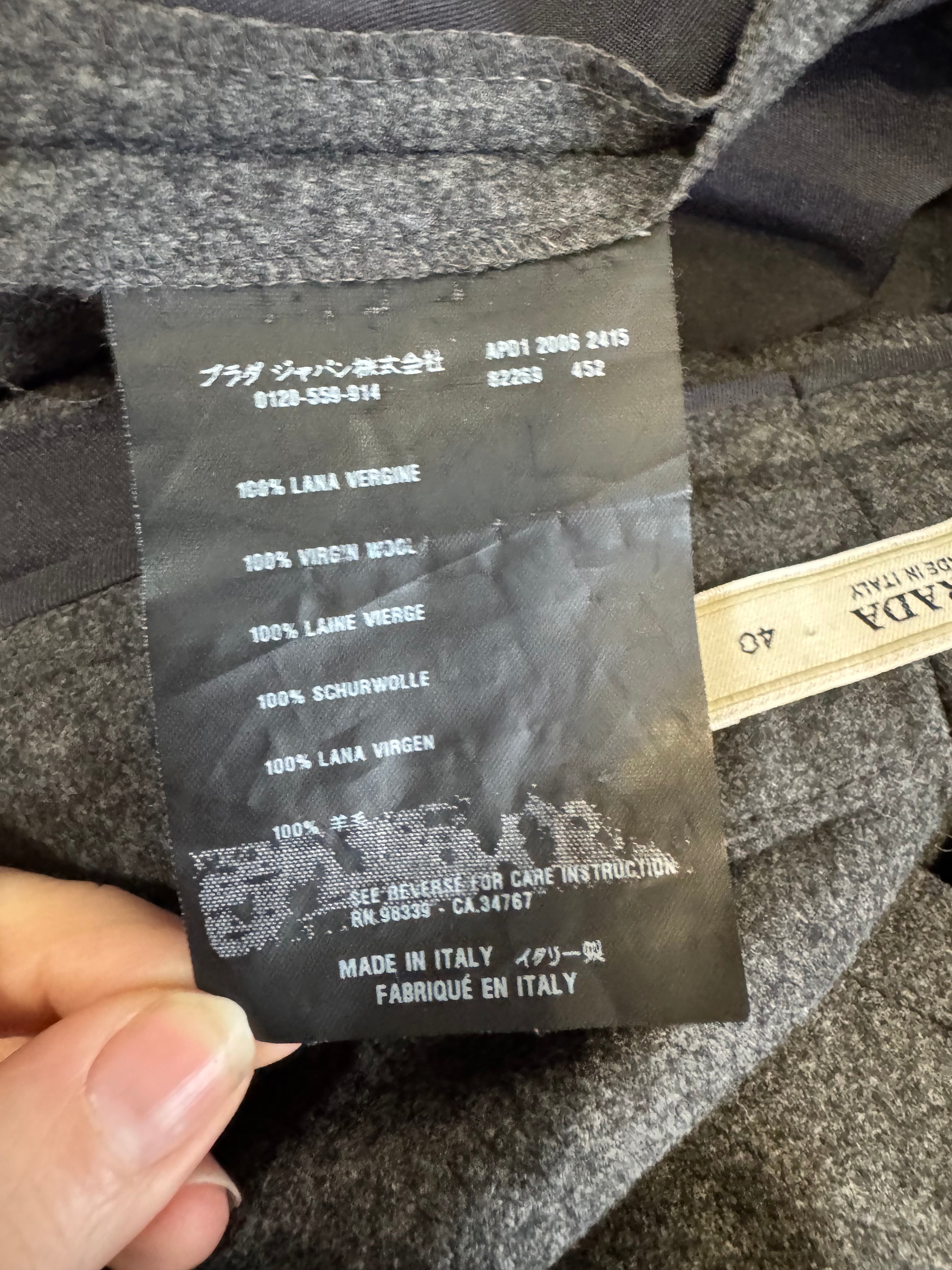 Prada Graphite Low Rise Wool Slacks - 40