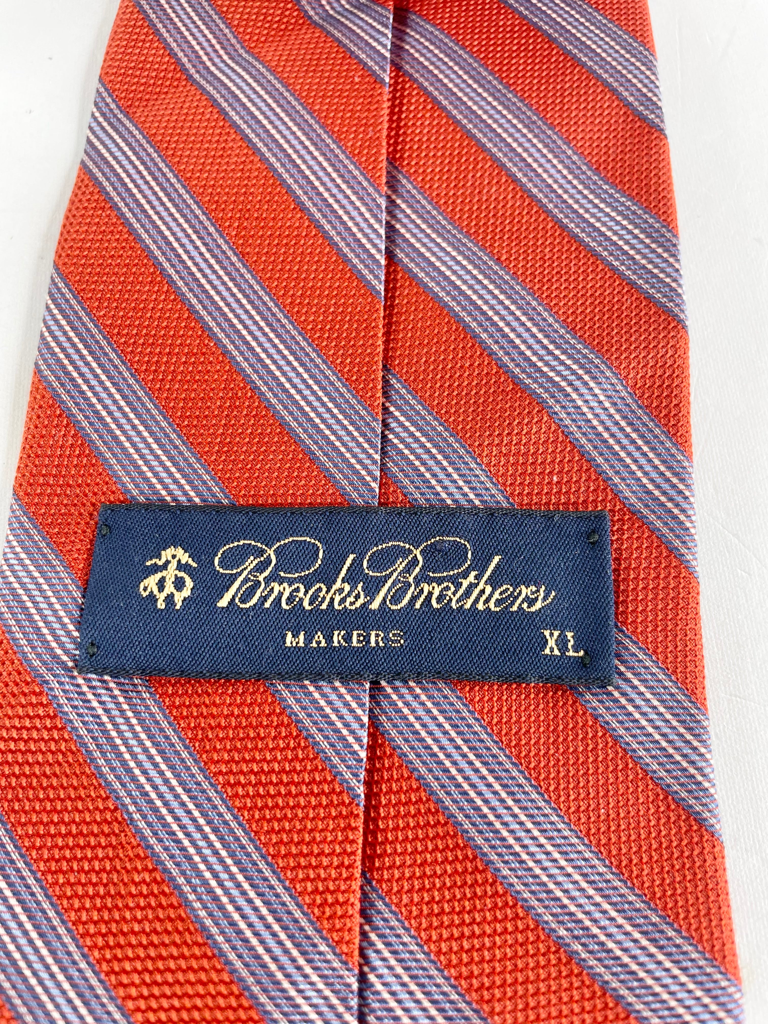 Brooks Brothers Orange Striped Silk Tie