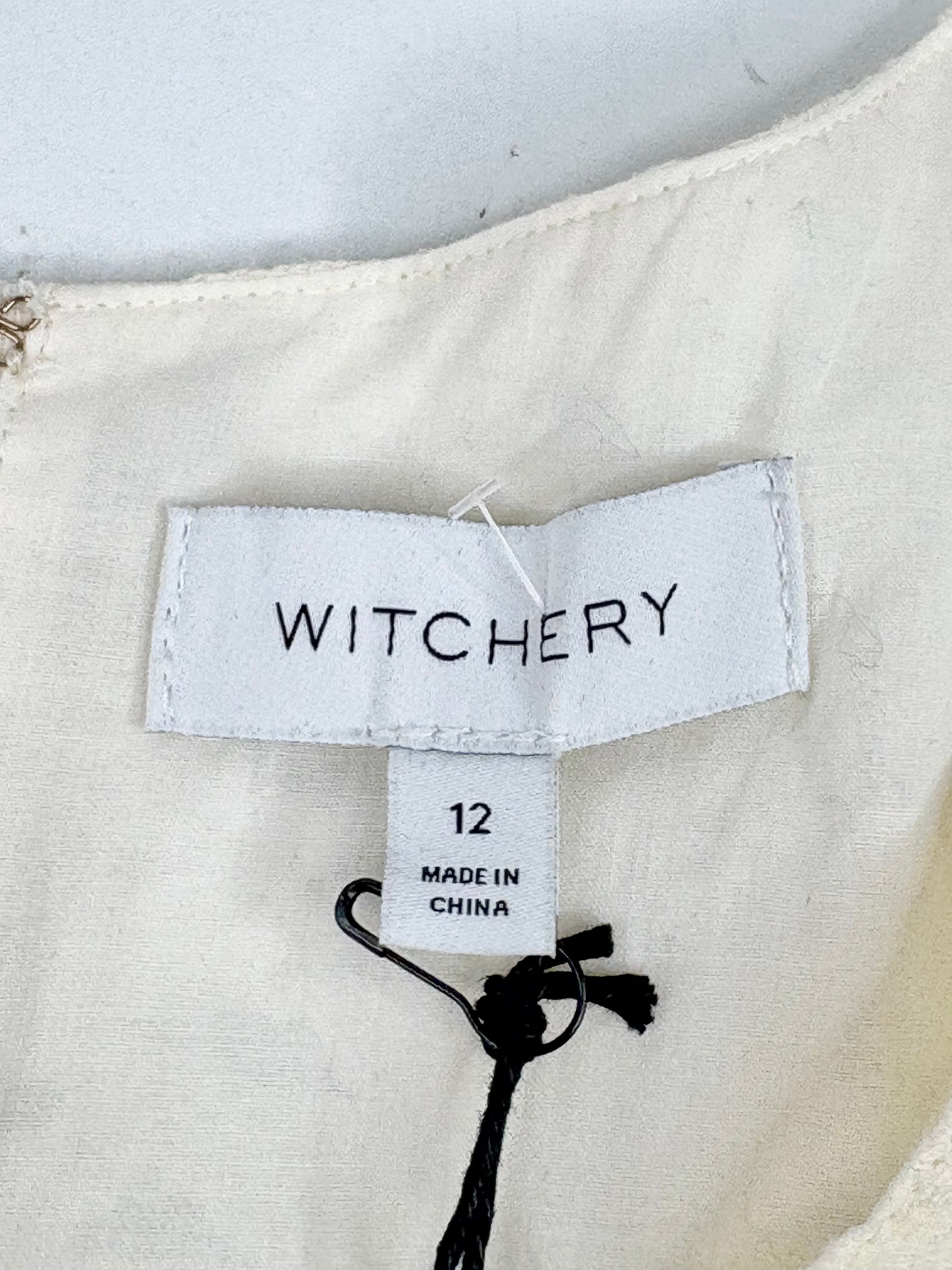 Witchery Vanilla 'Matlisse' Puff-Sleeve Blouse - AU12