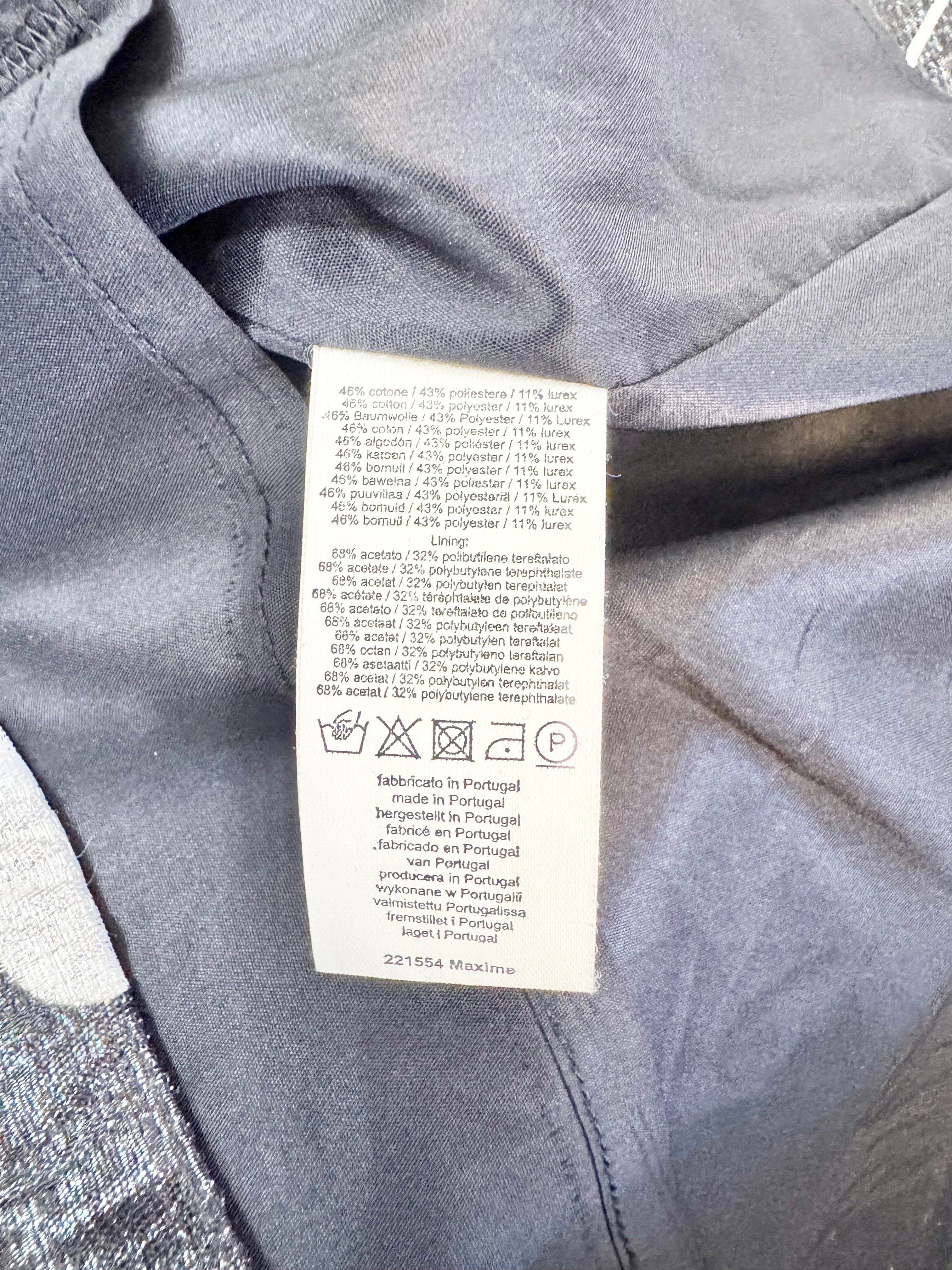 0039 Italy Metallic Dark Green & Cream Dress - AU10/12