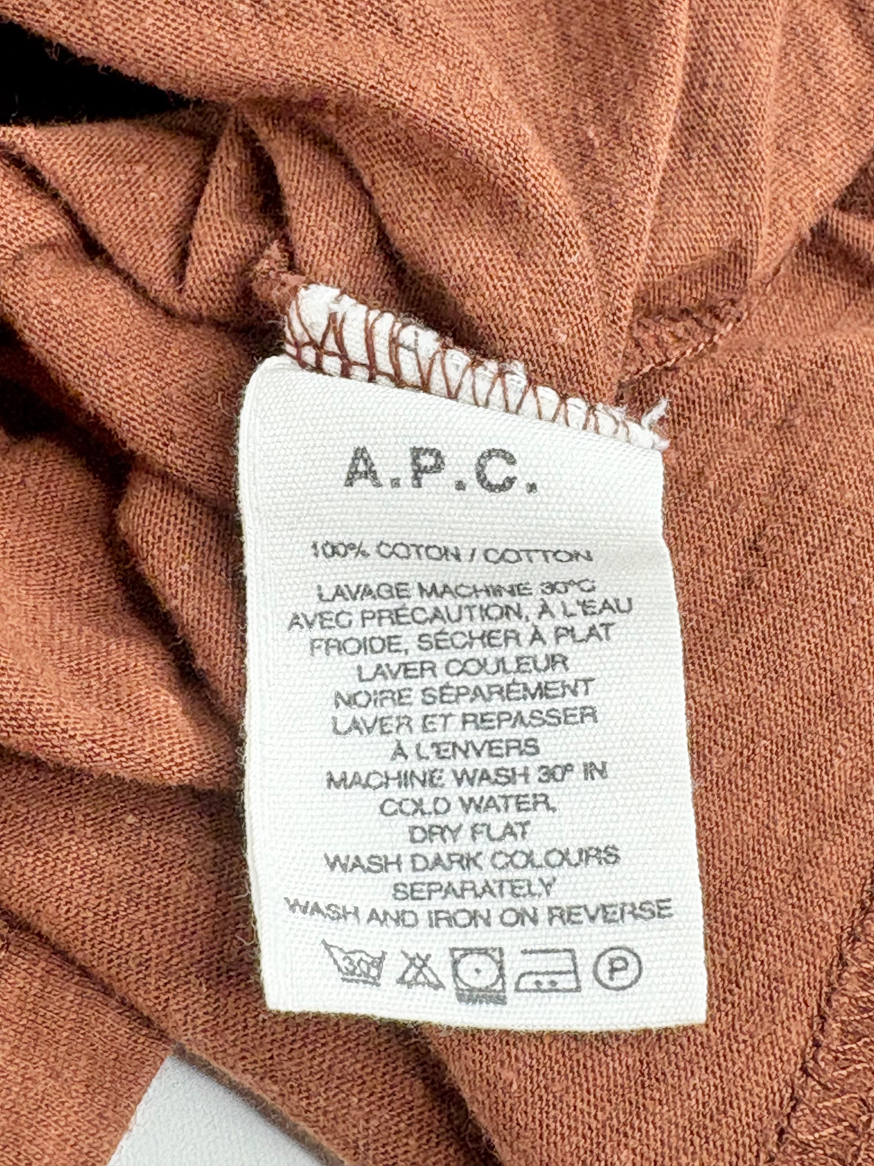 A.P.C. Rue Madame Paris Chocolate Brown T-Shirt - AU6/8