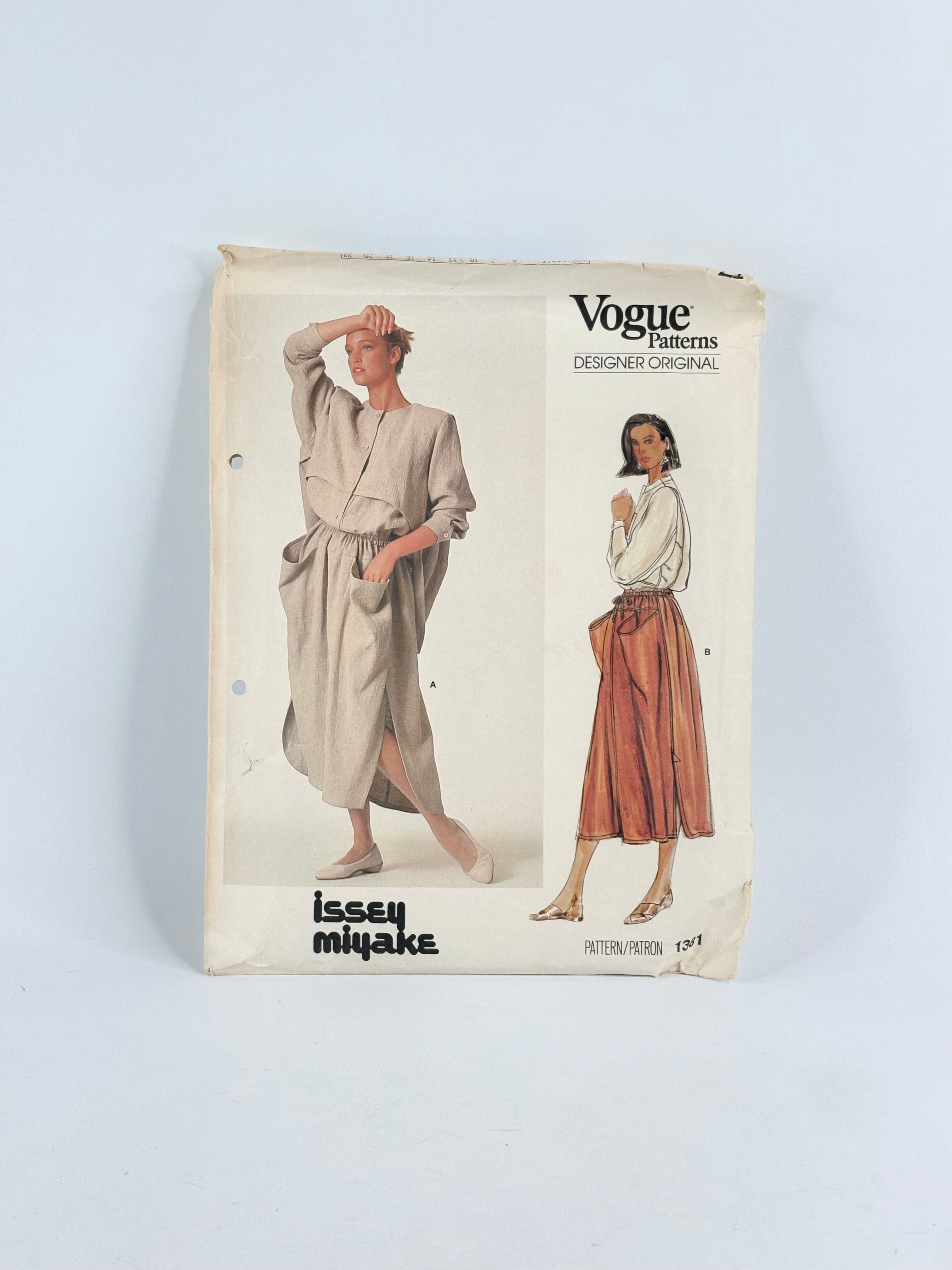 Vogue Designer Original Issey Miyake Shirt & Skirt: No. 1381 - Size 8