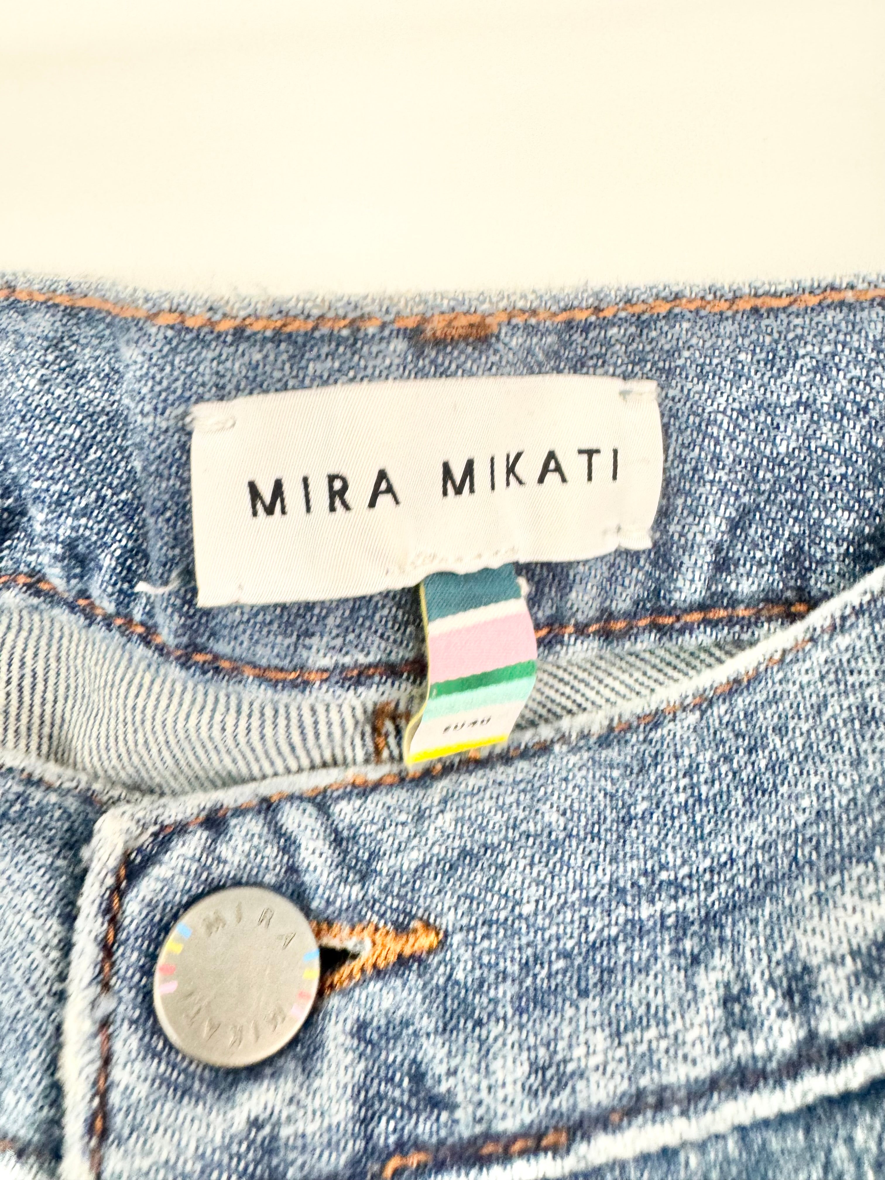 Mira Mikati Blue Embroidered Jeans - AU10/12