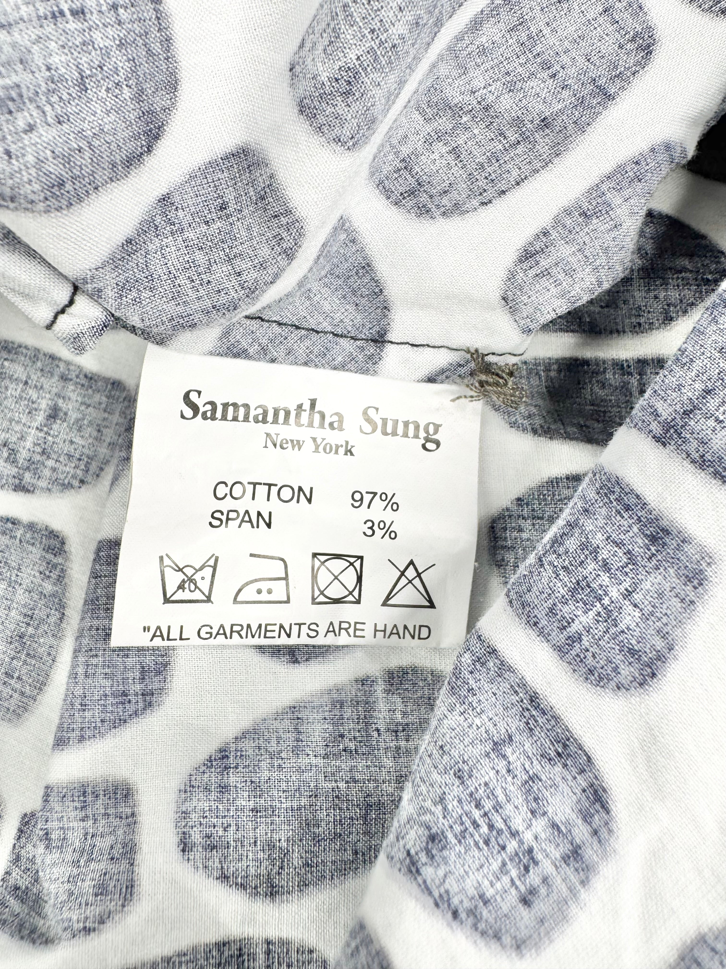 Samantha Sung Blue & White Splotch Patterned Sleeveless Dress - AU8