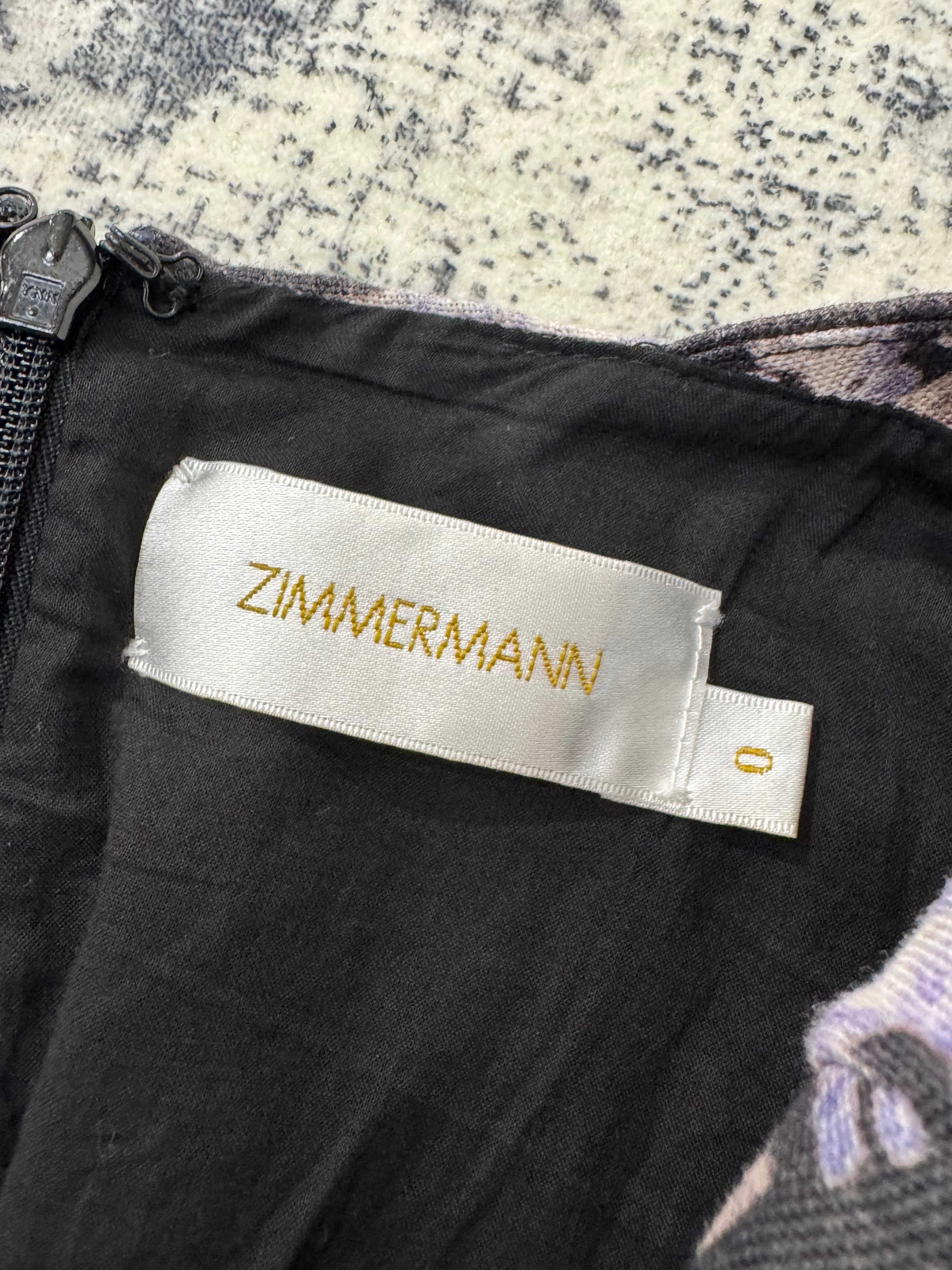 Zimmermann 'Stranded' Black Lavender Floral Sun Dress - AU8