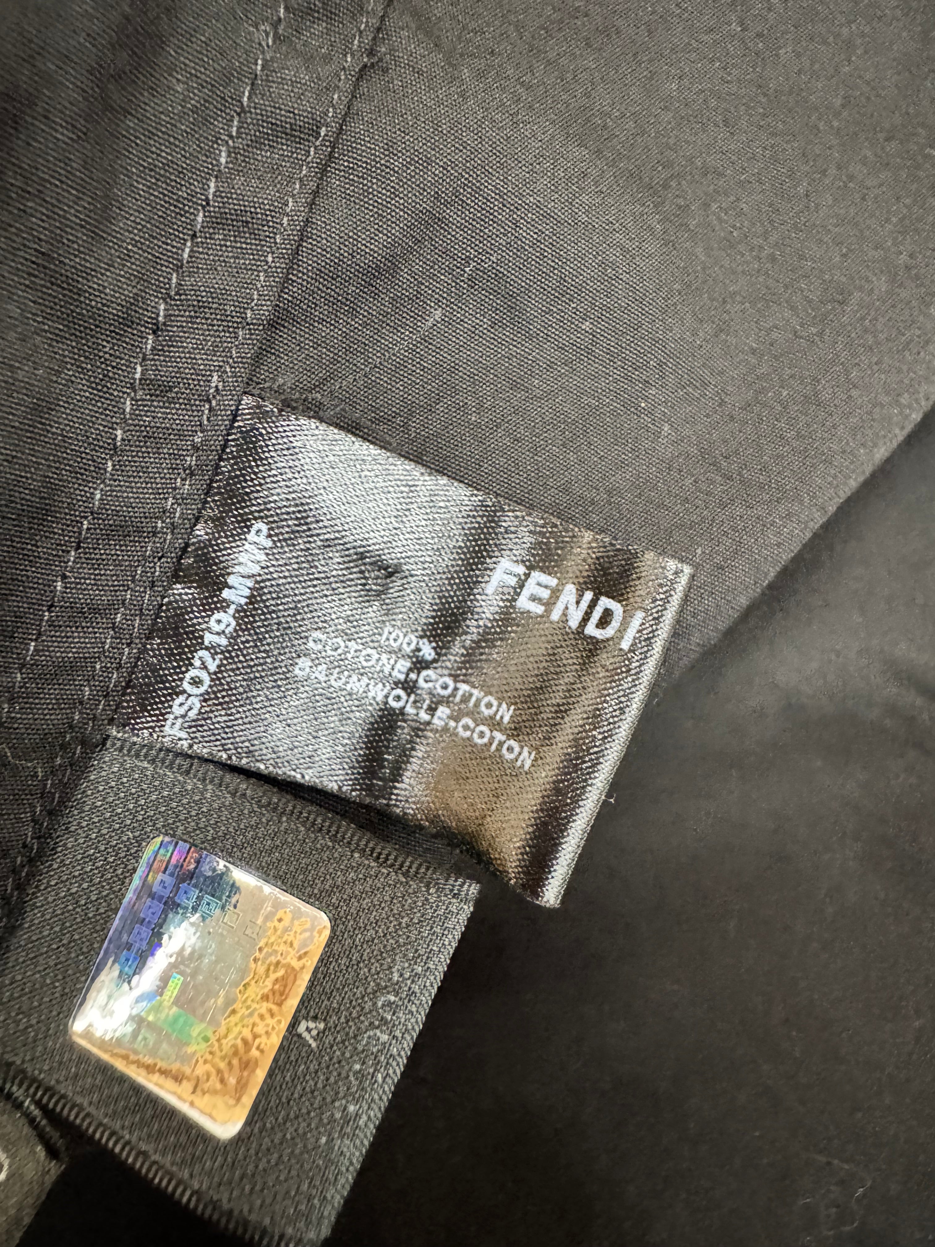 Fendi Black Velvet Laddered Cotton Shirt - AU8/10