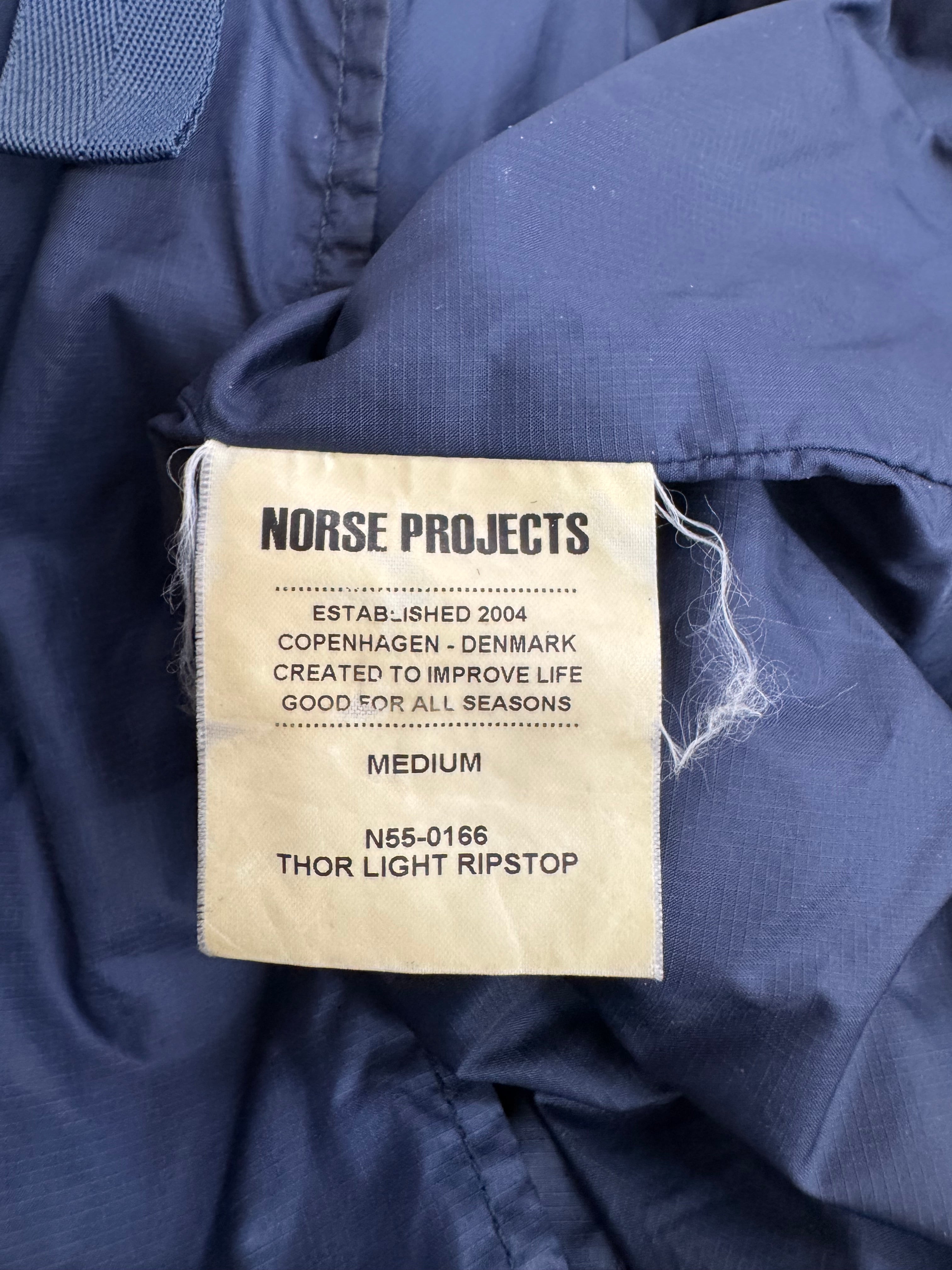 Norse Projects Navy Blue 'Thor Light Ripstop' Rain Coat - M