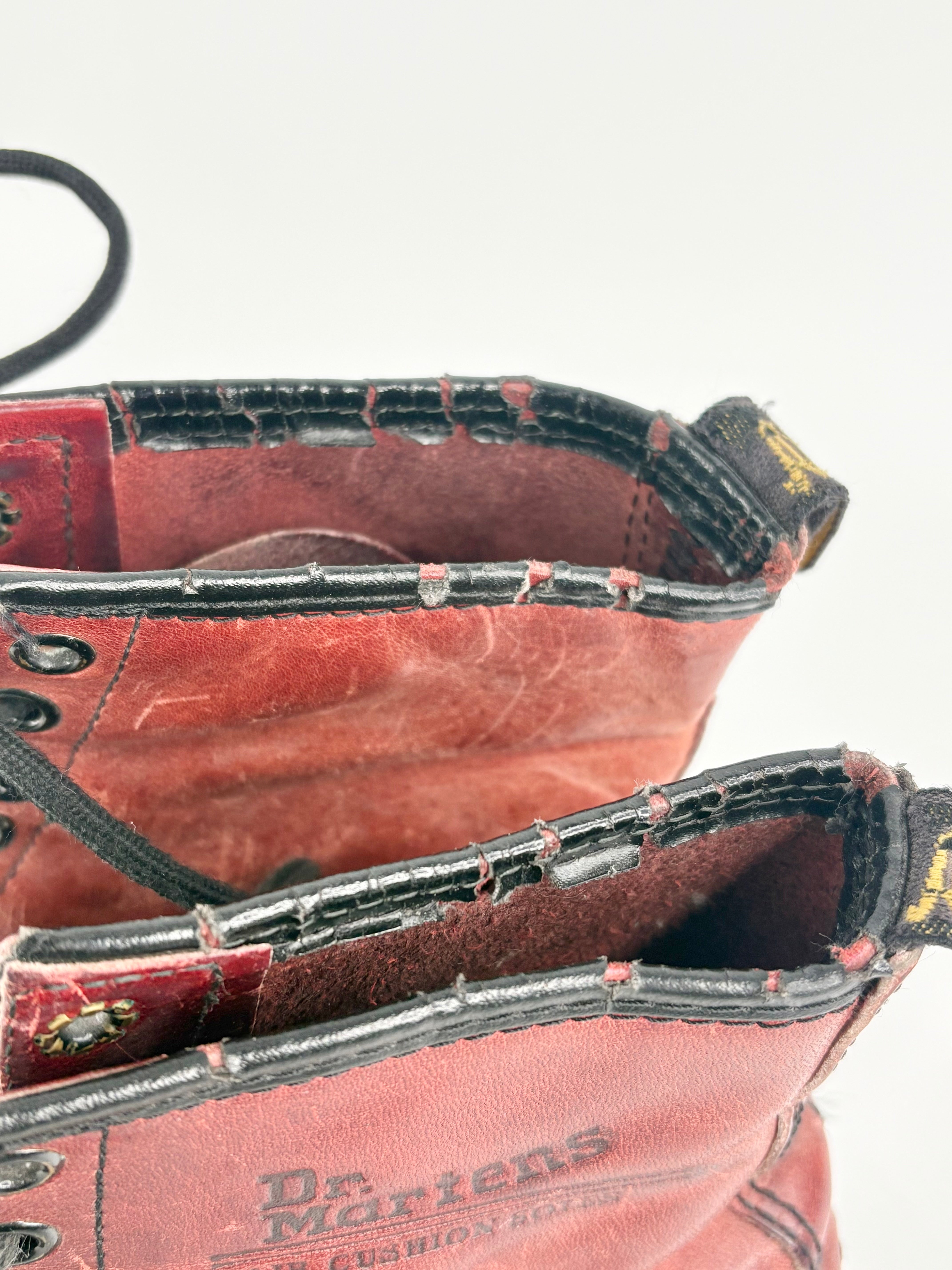 Dr. Martens Vintage Cherry Red Leather Lace Up Boots - EU38