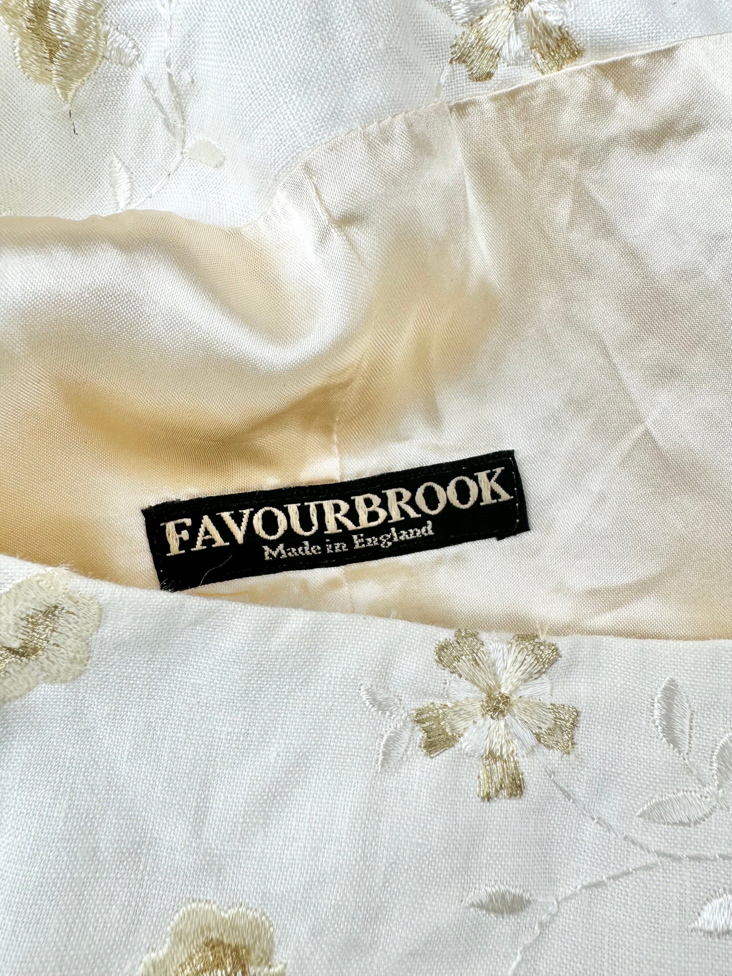 Favourbrook Cream Linen Embroidered Dress - AU12